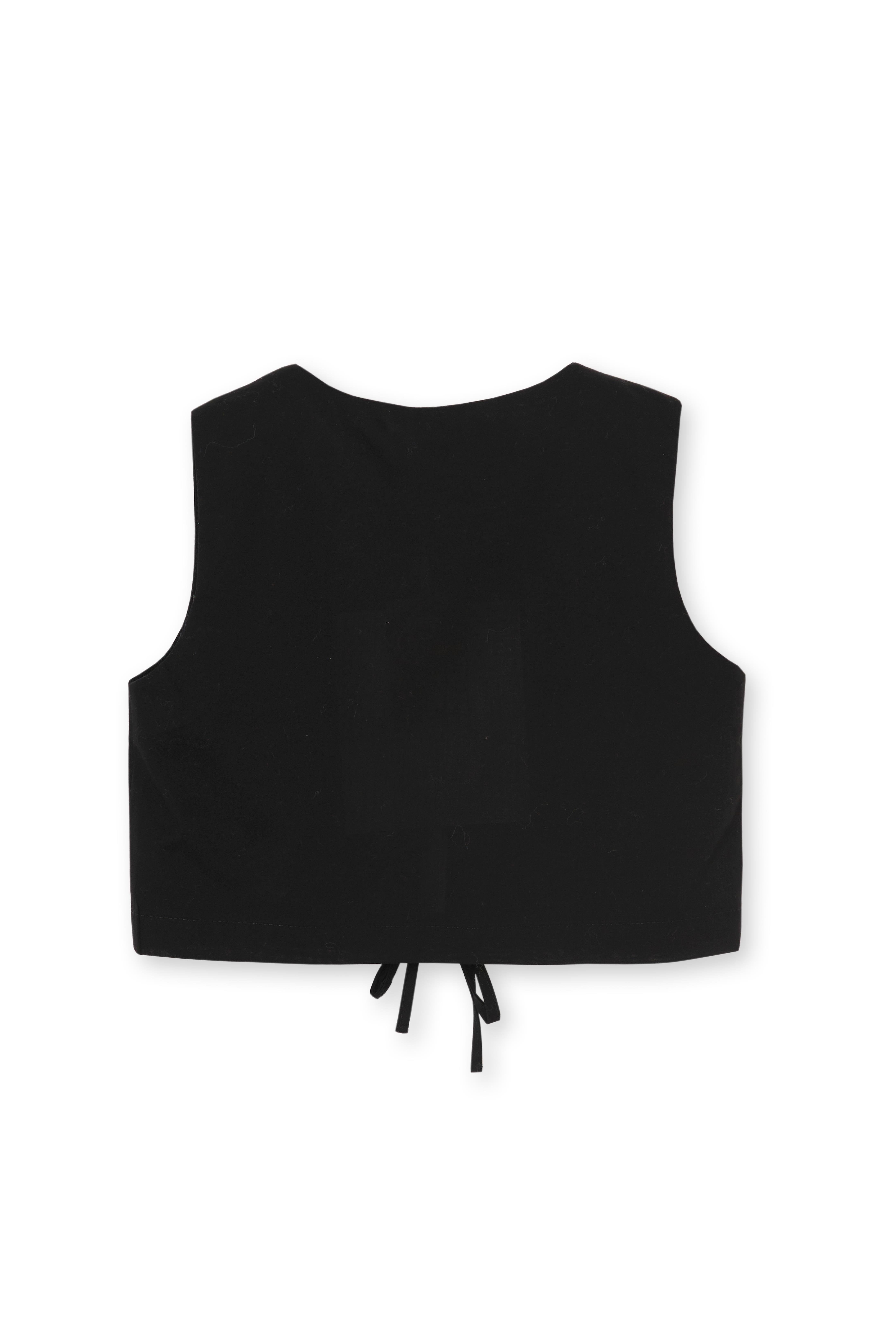 Siyah Nakışlı Pamuklu Kız Çocuk Yelek