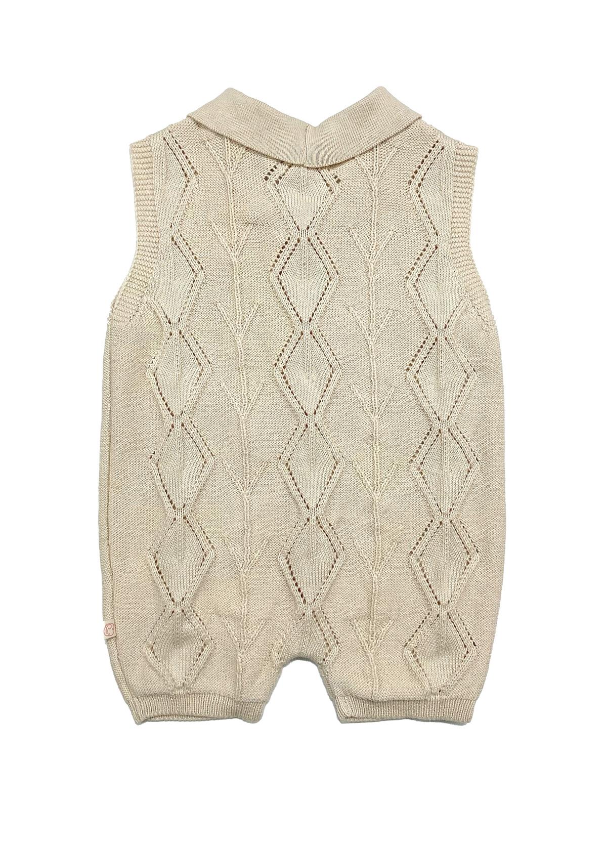 Sütlü Kahve Erkek Bebek Organik Pamuk Ajurlu Tulum