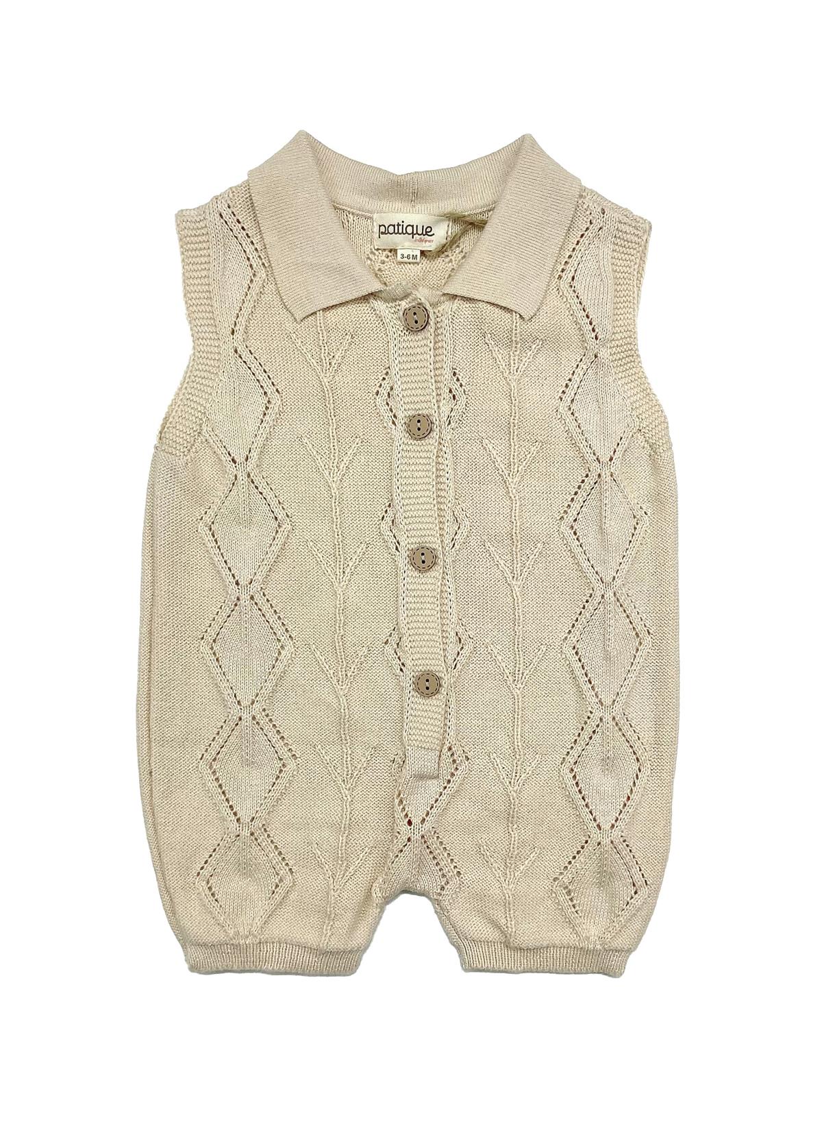 Sütlü Kahve Erkek Bebek Organik Pamuk Ajurlu Tulum