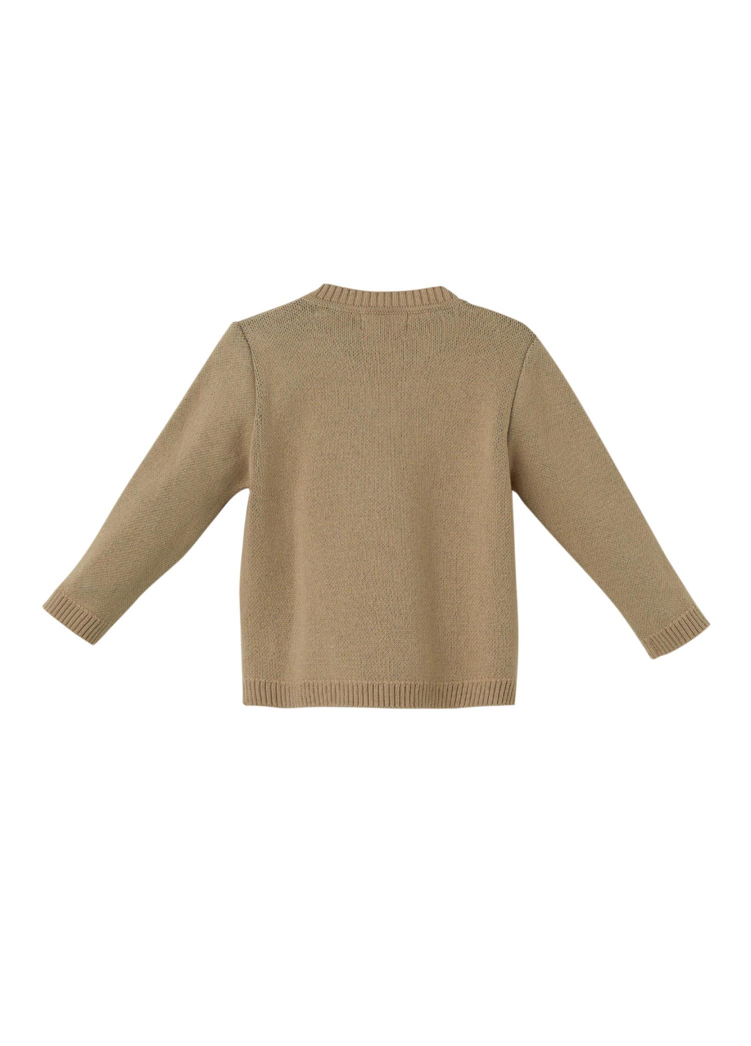 Sütlü Kahve Organik Pamuk Penguen Desenli Kazak