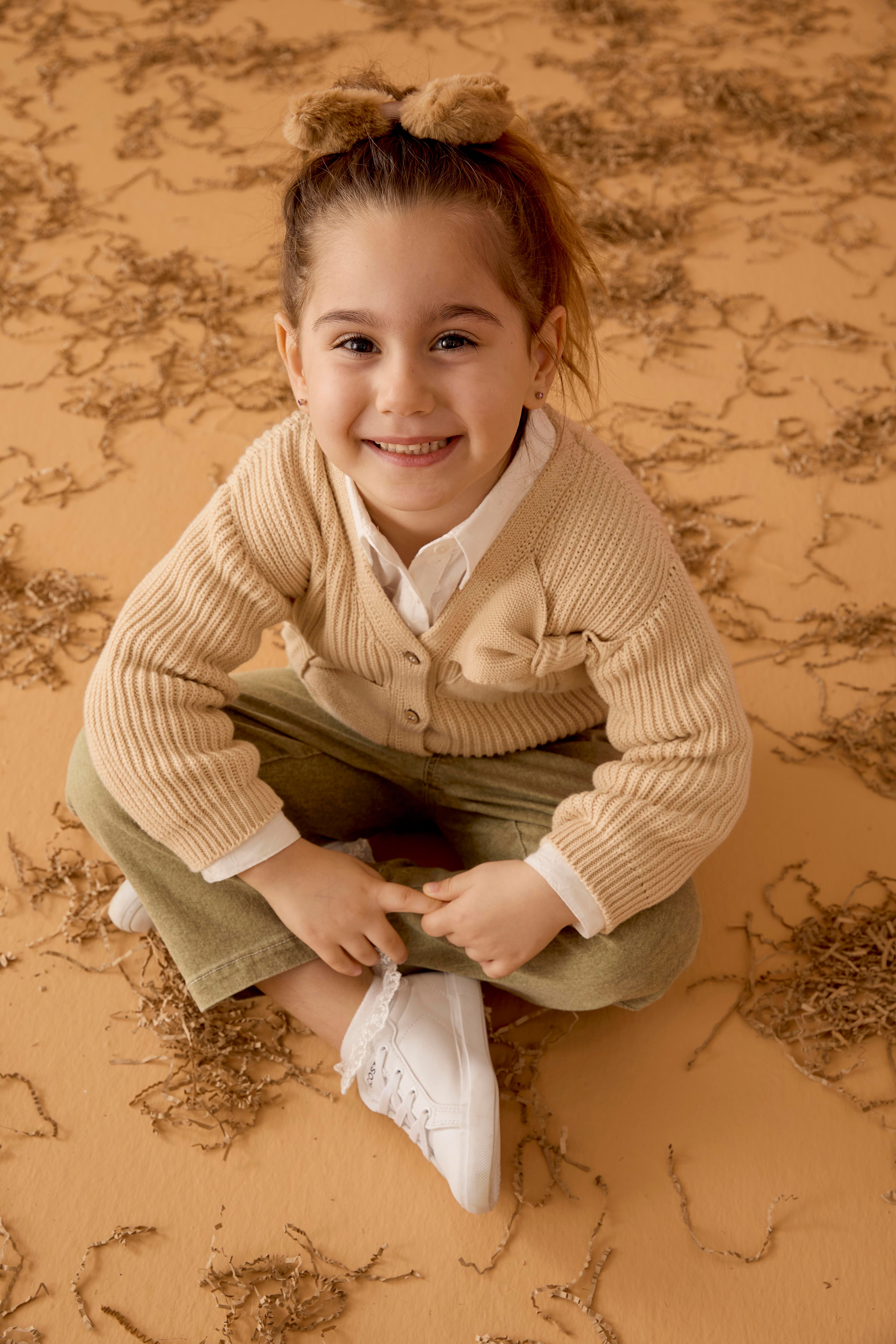 Yeşil Denim Cepli Beli Lastikli Pamuklu Kız Çocuk Pantolon