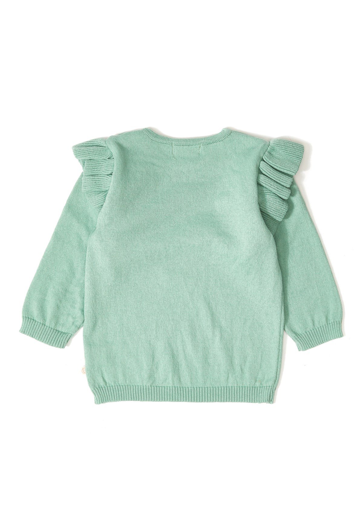 Yeşil Organik Pamuk Kalp Desenli Triko Kız Bebek İkili Takım