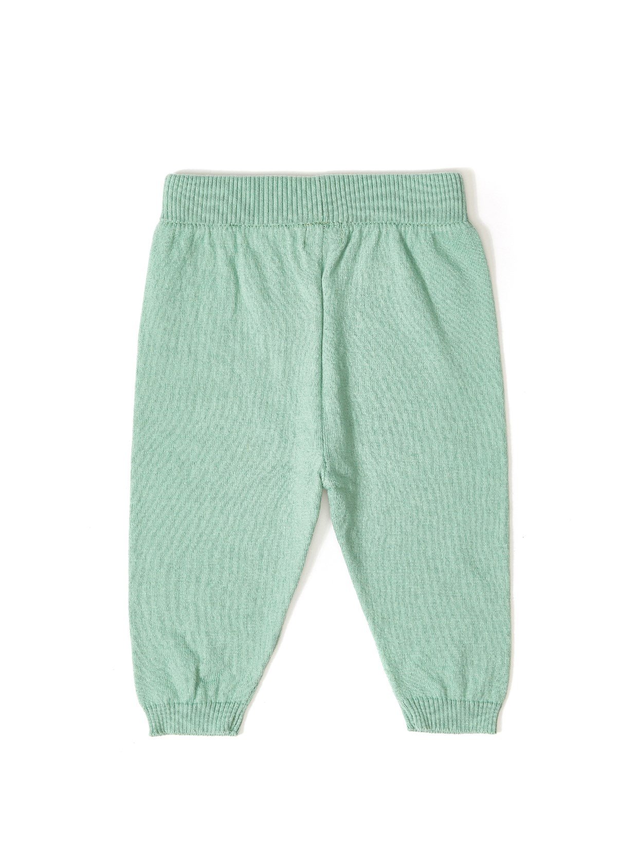 Yeşil Organik Pamuk Kalp Desenli Triko Kız Bebek İkili Takım