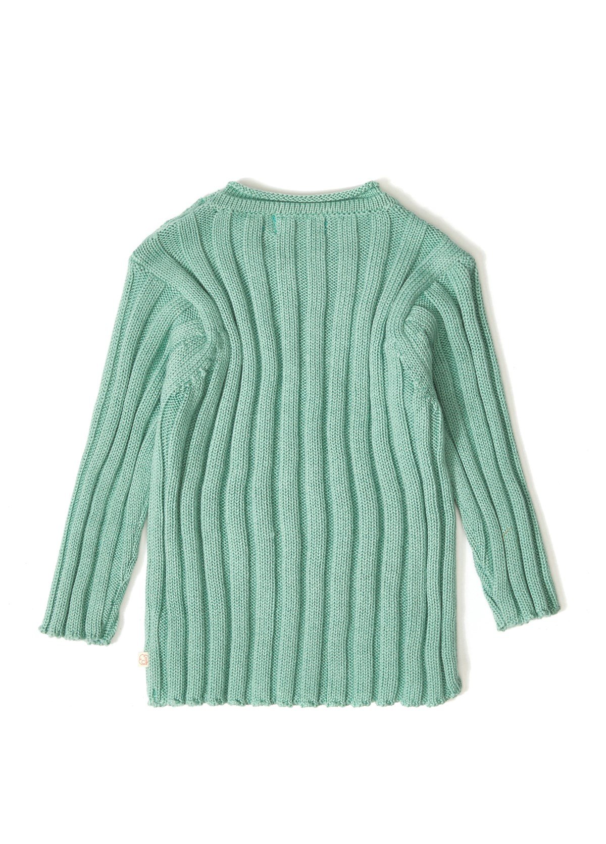 Yeşil Organik Pamuk Fitilli Bebek Kazak