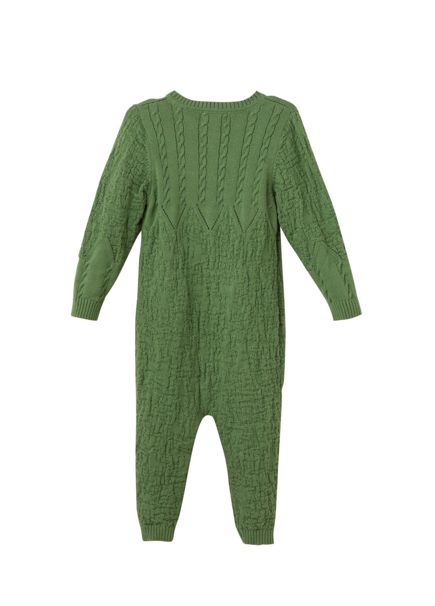 Yeşil Organik Pamuk Örgülü Tulum