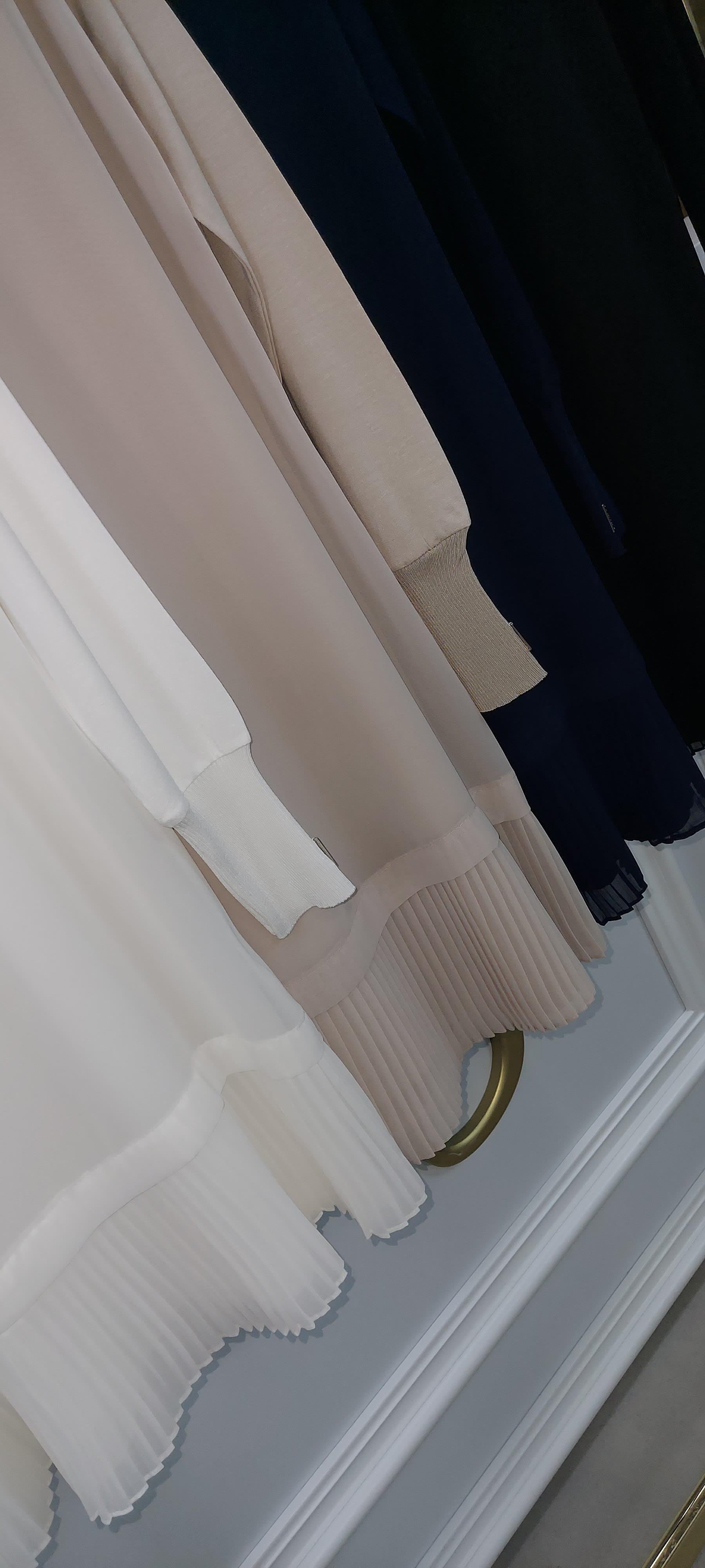 90 cm. Merserize Ribanalı Önü Şifon Detaylı Piliseli İpek Penye İçlik Tunik  - ADET