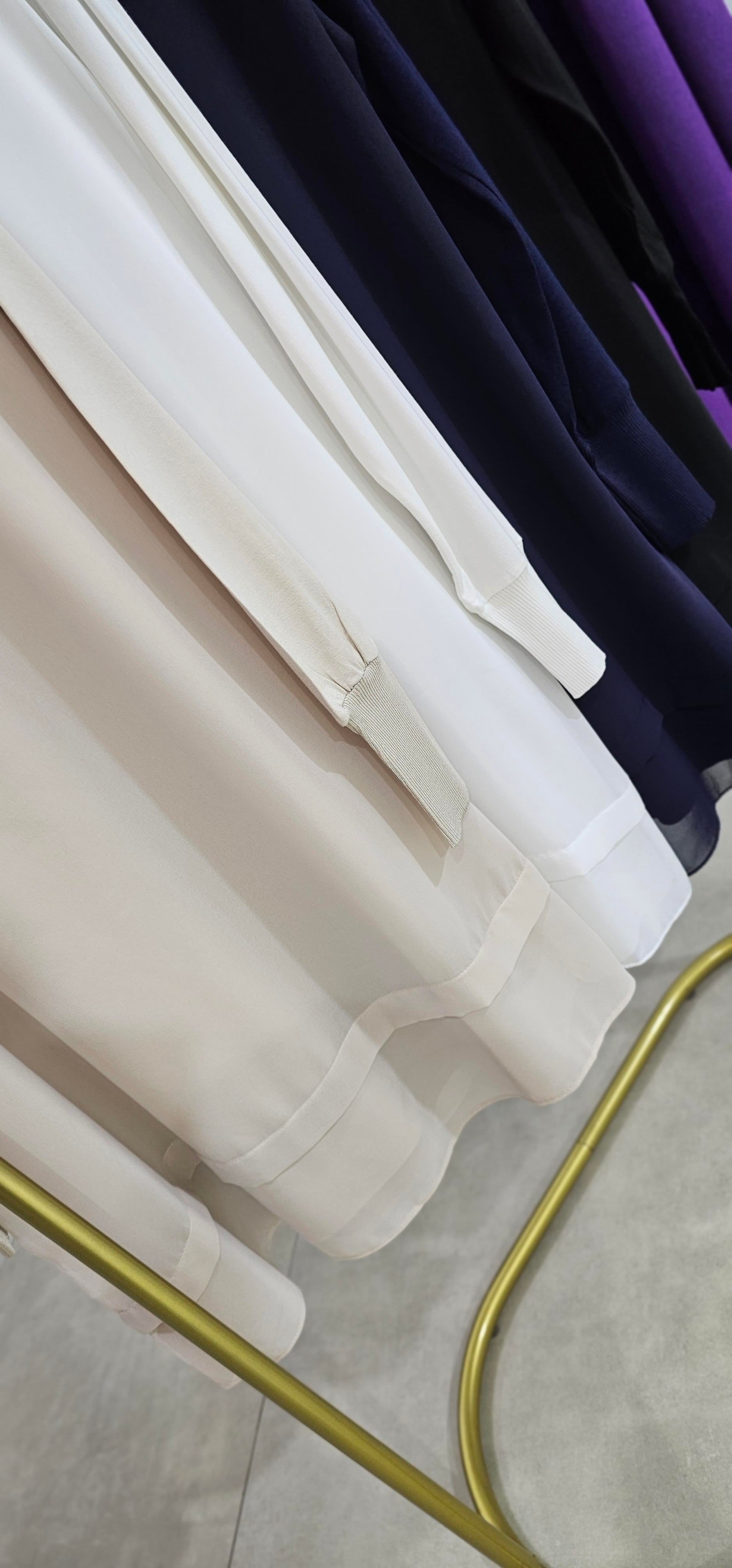 90 cm. Önü Şifon Detaylı Merserize Ribanalı İpek Penye İçlik Tunik - ADET