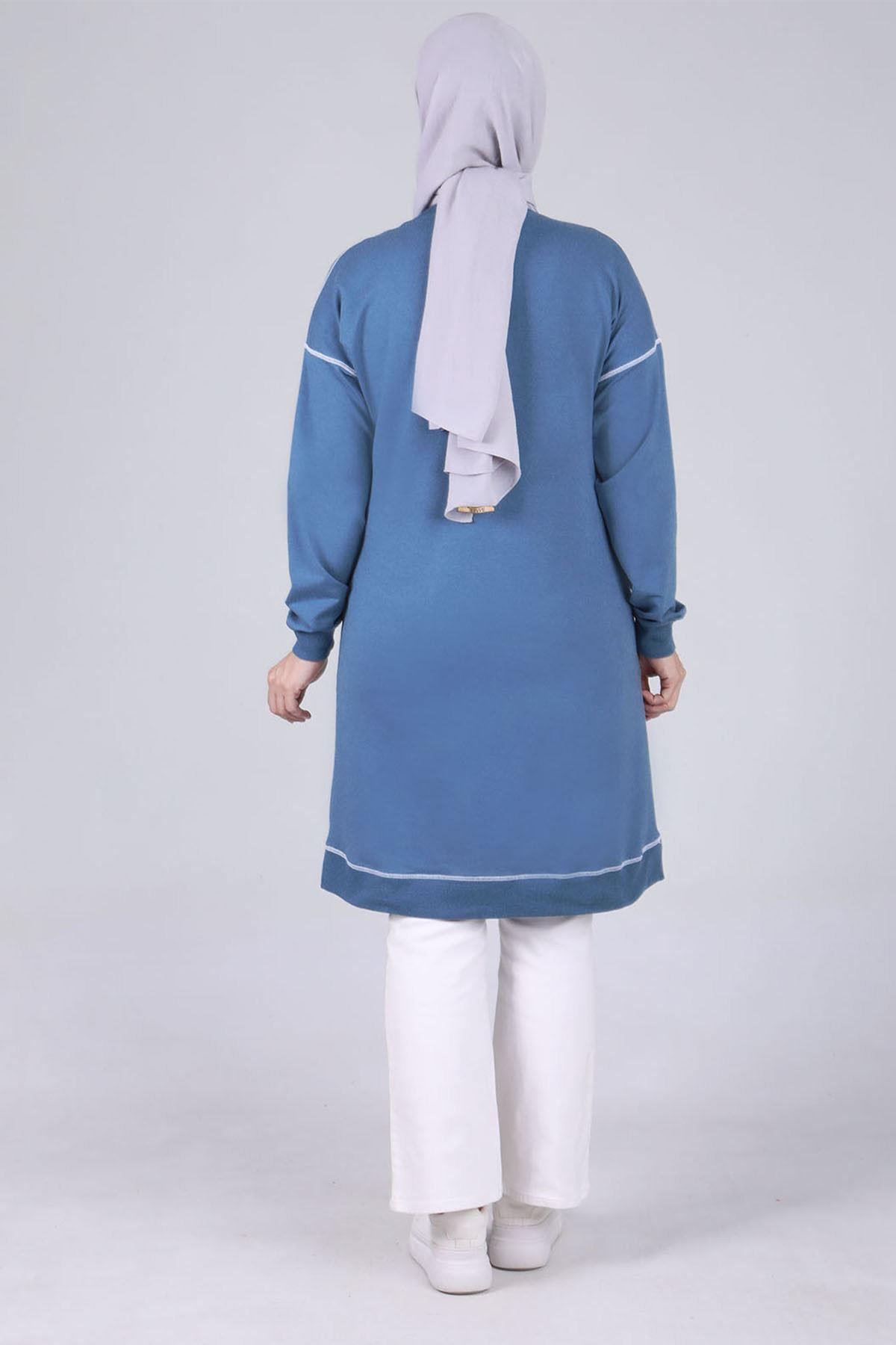 Basic İki İplik Tunik - Duman Mavi