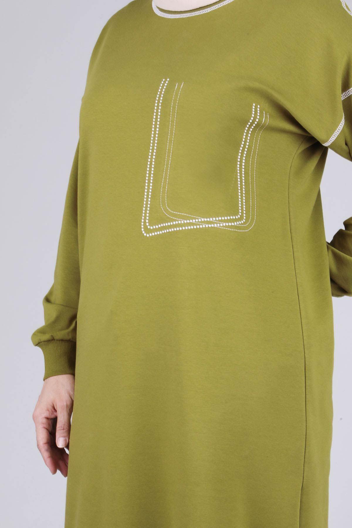 Basic İki İplik Tunik - Olive