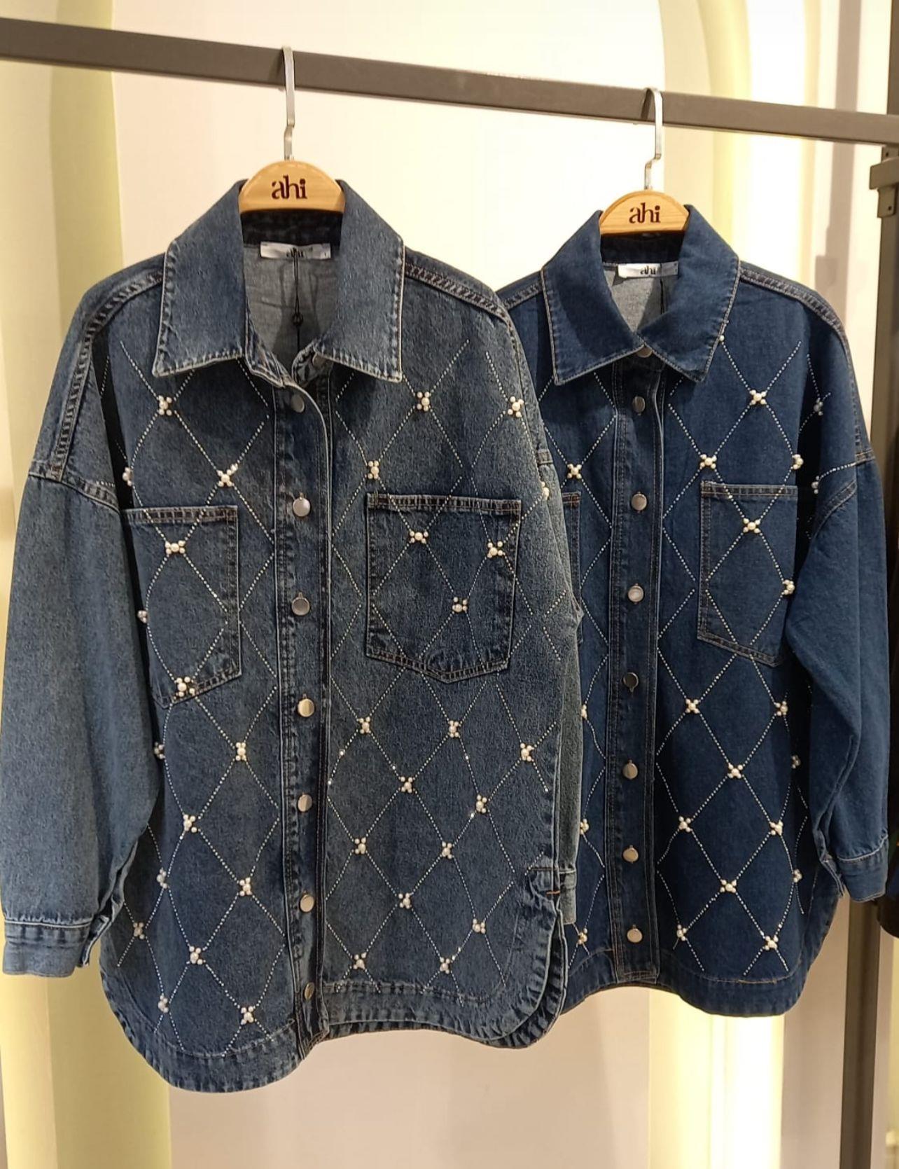 İnci Çakmalı Denim Ceket 