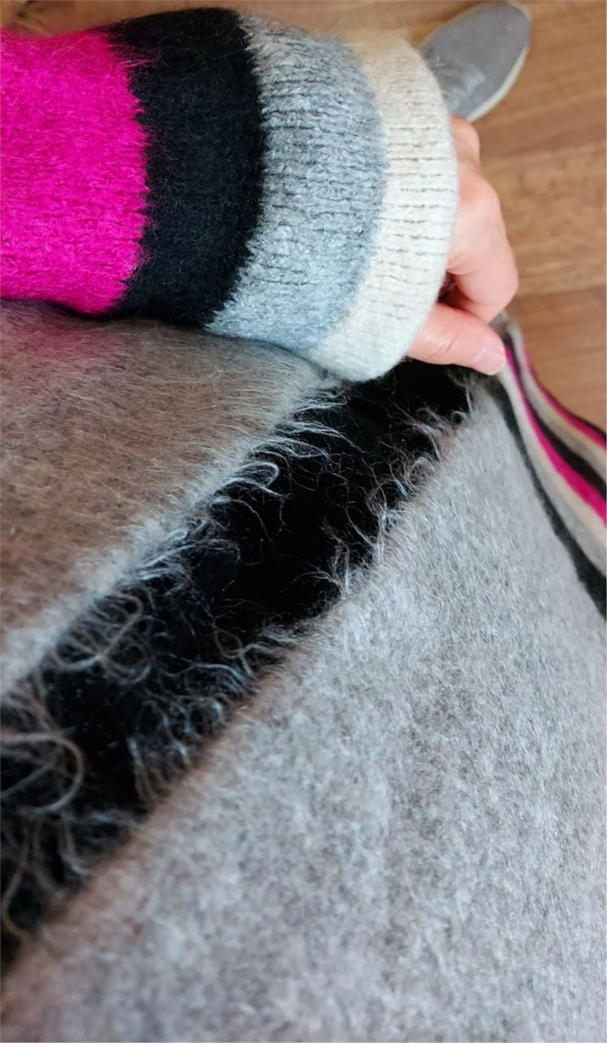 İthal Angora Kaban Hırka Gri