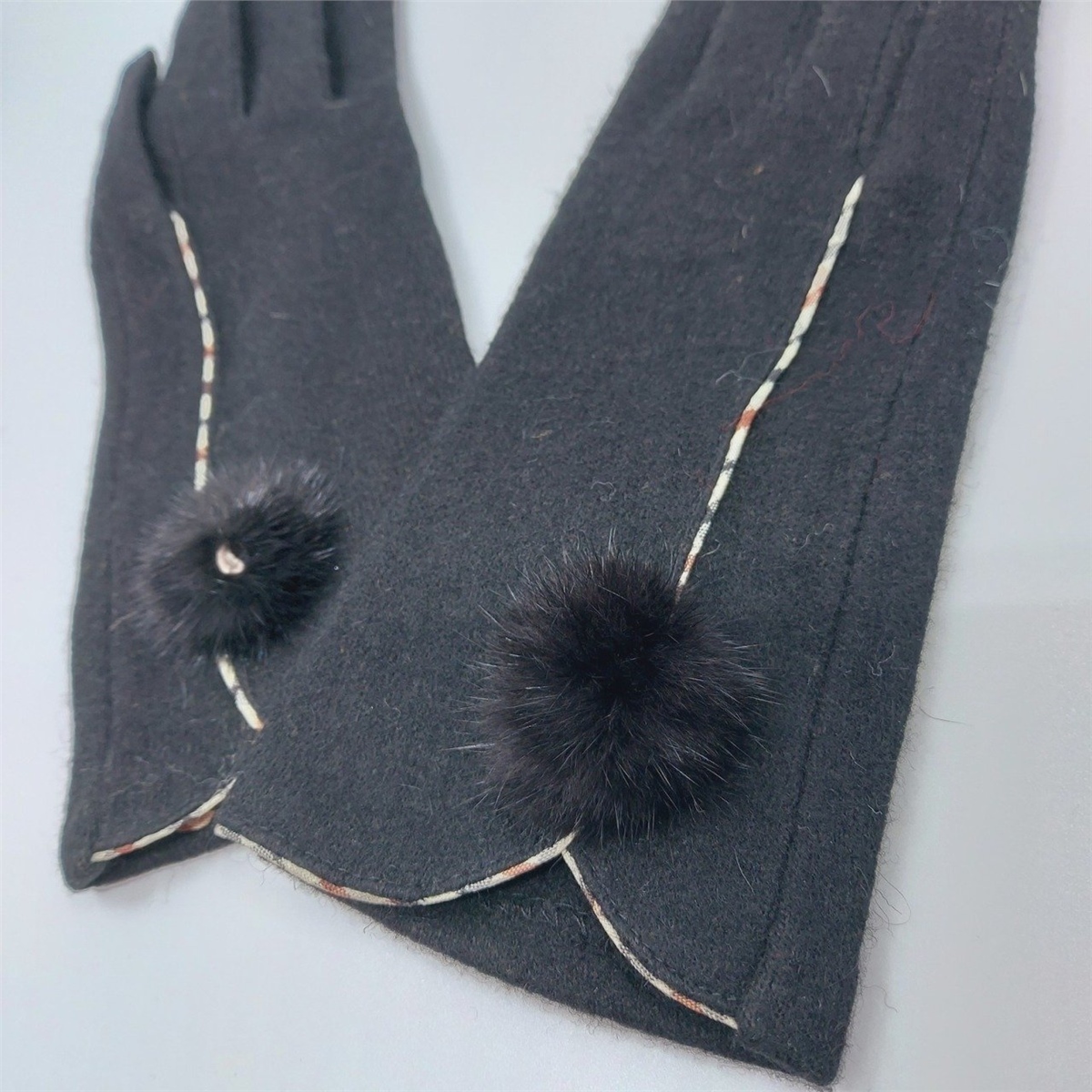 İthal Keçe Eldiven - Siyah