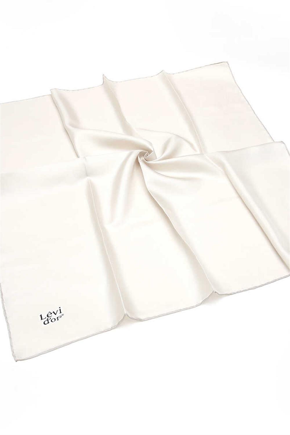 Levidor  Twill Saf İpek Eşarp - Ekru