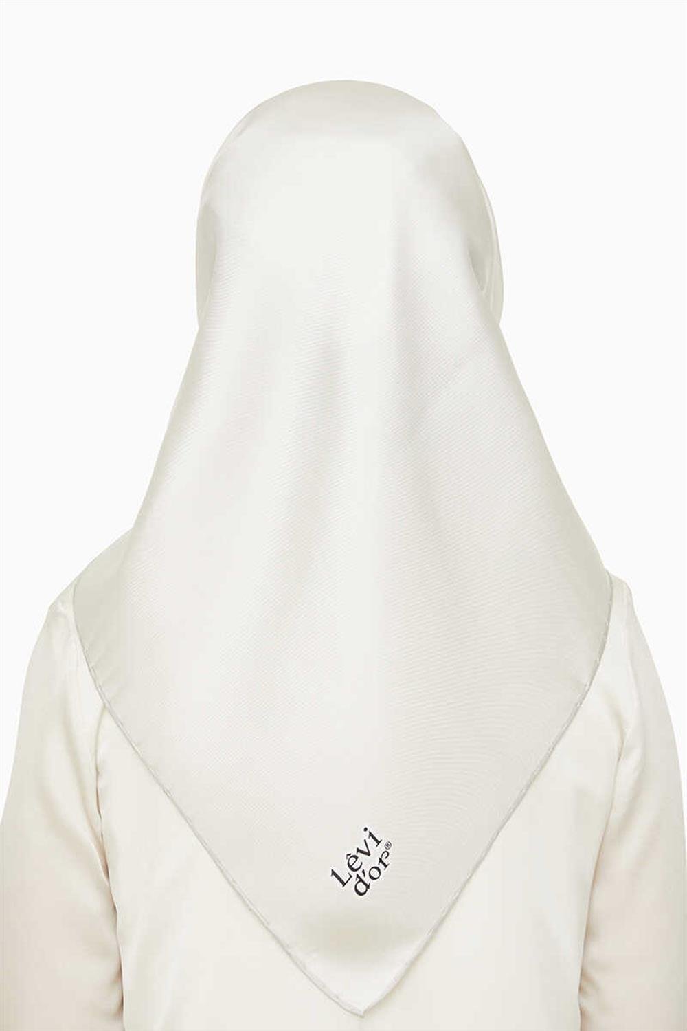 Levidor  Twill Saf İpek Eşarp - Ekru