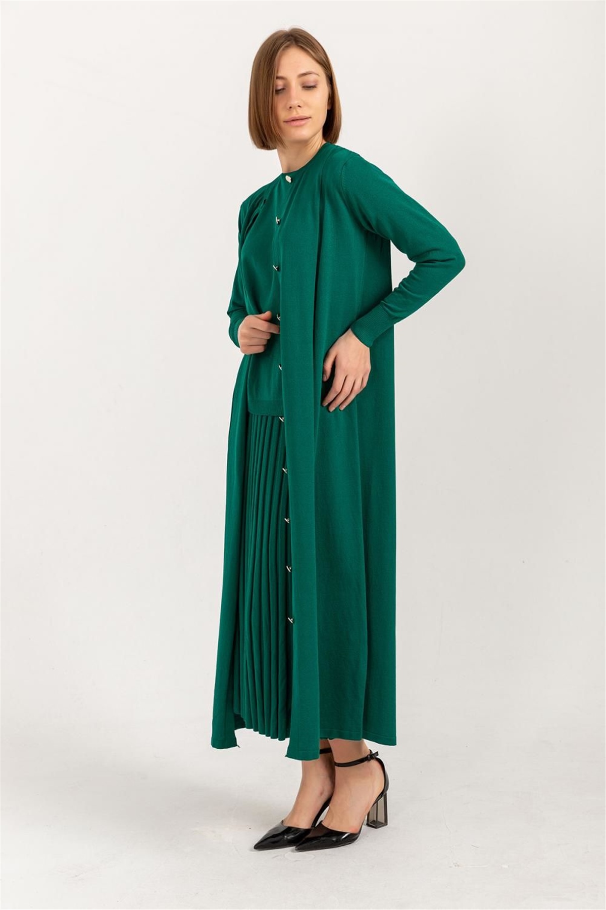 Merserize Hırka - Benetton Yeşili