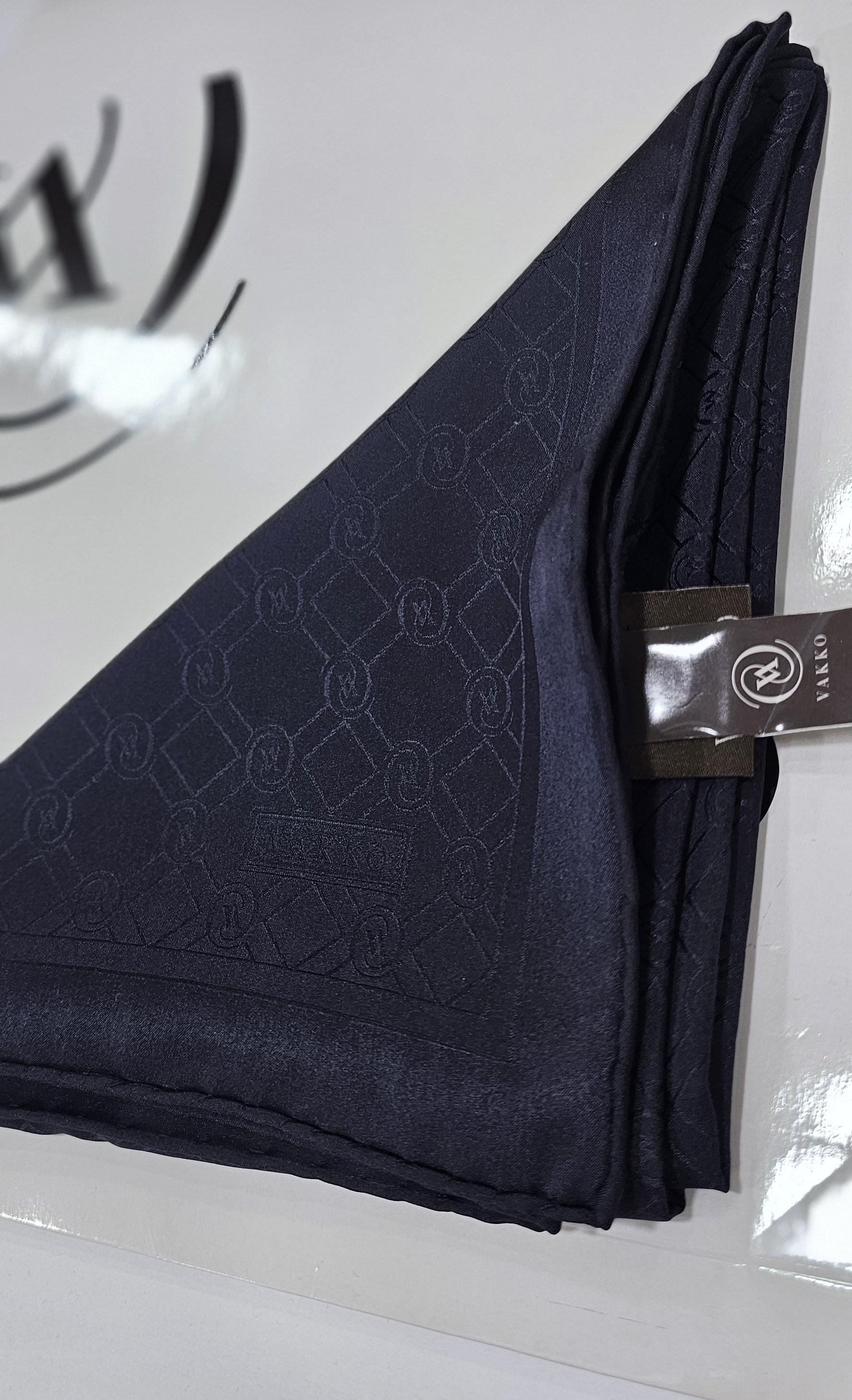 Premium Seri %100 İpek Vakko Eşarp - Lacivert