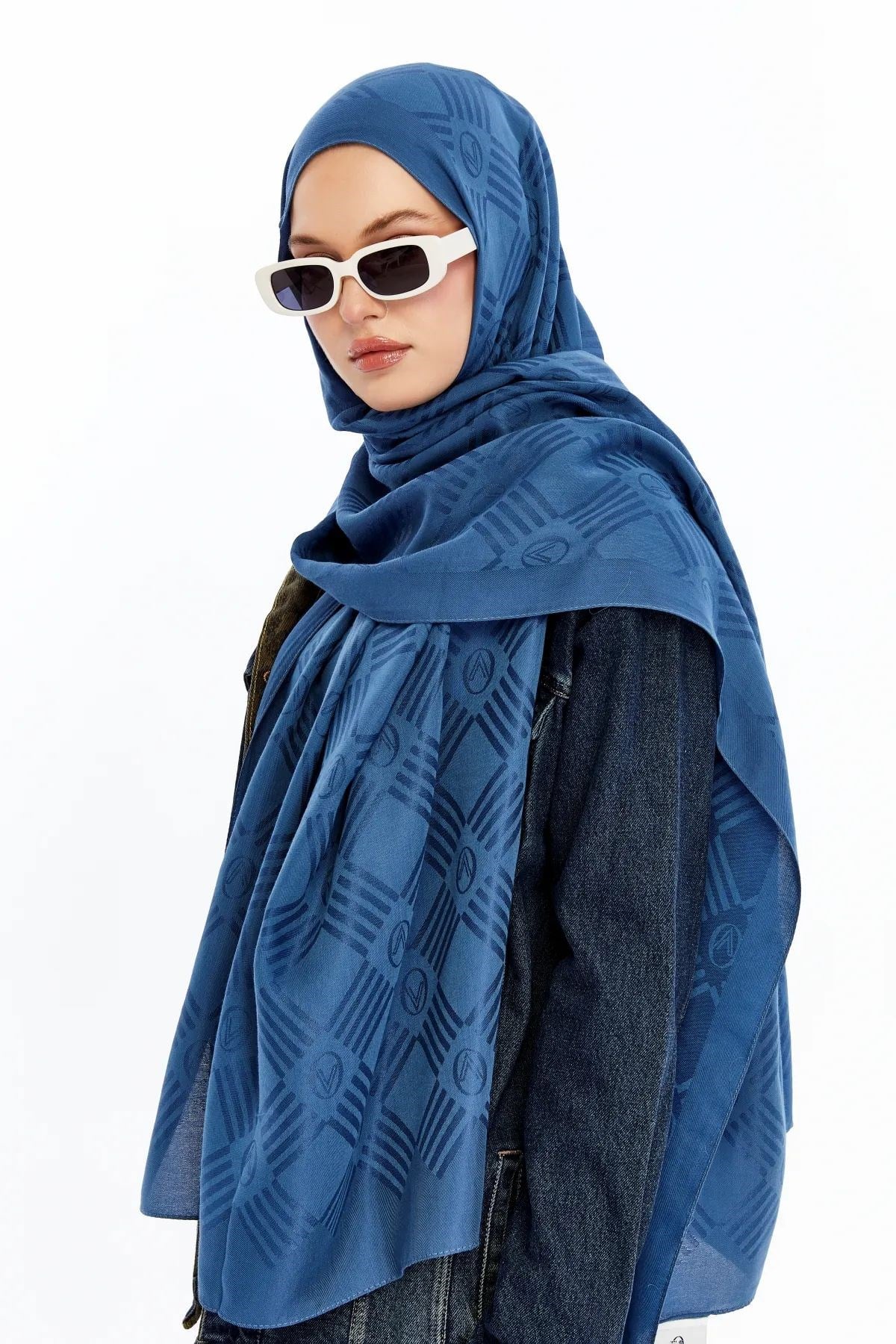 Valentino Kibrit Logo Şal - İndigo