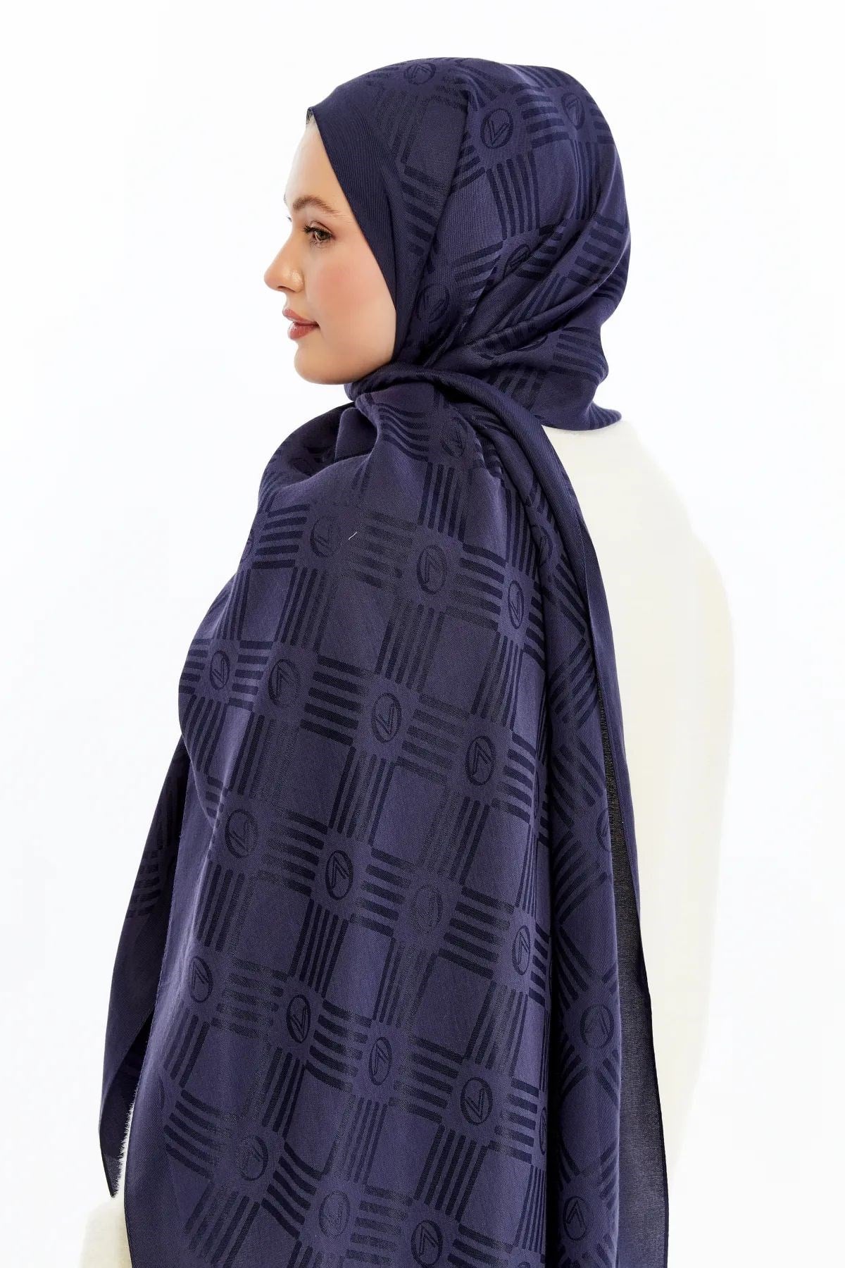 Valentino Kibrit Logo Şal - Lacivert