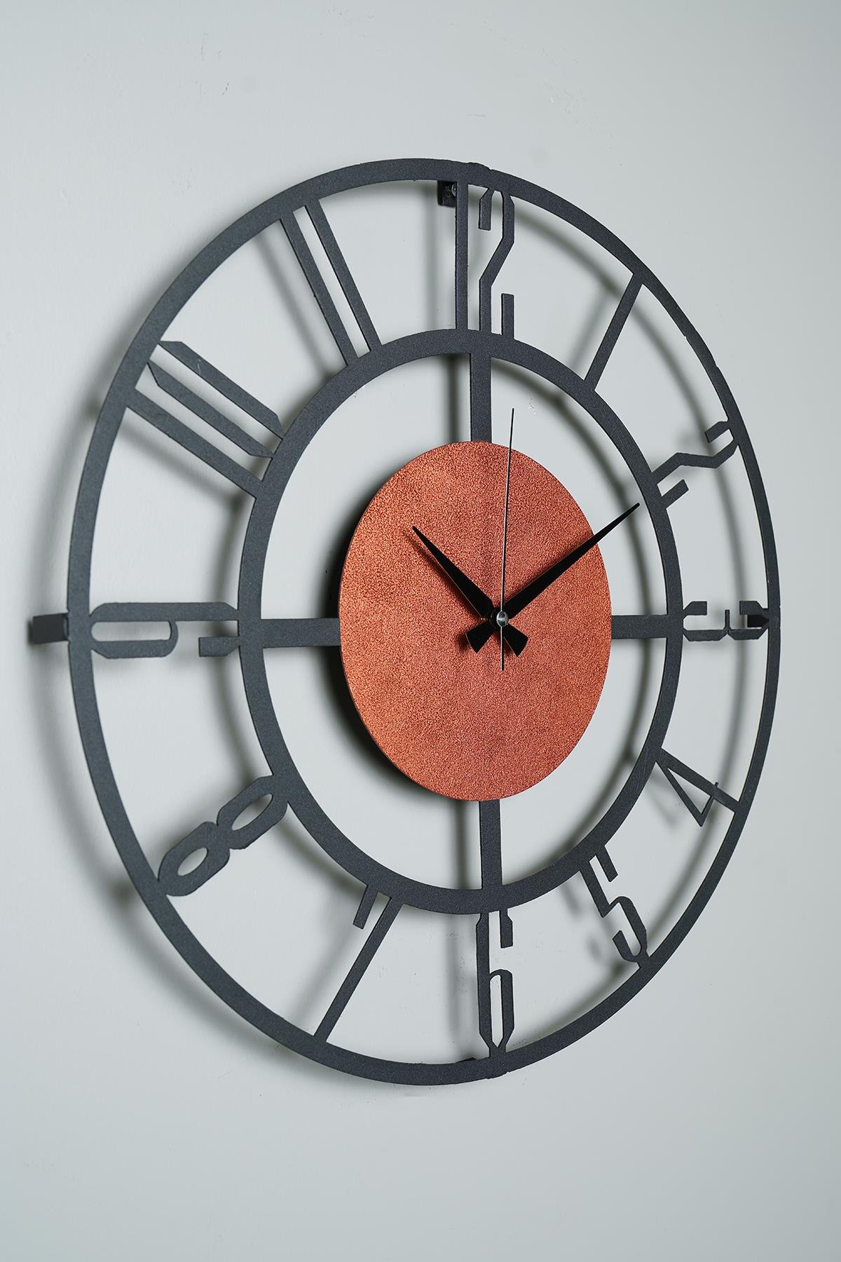 MUYİKA Bunnela Kremit/Siyah Metal Renkli Duvar Saati 50x50cm MDS-50