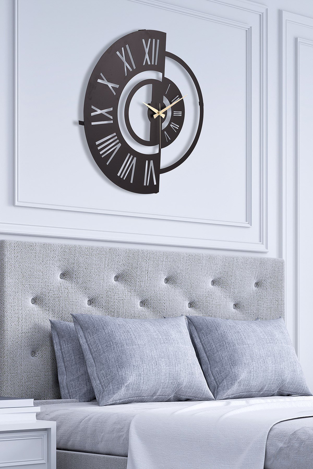 MUYİKA Ruota Metal Siyah Duvar Saati 41x41cm MDS-41
