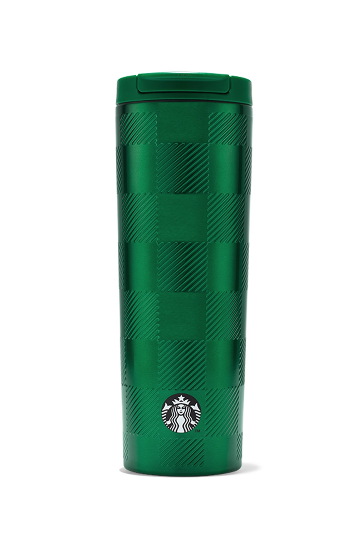 Starbucks® Ekose Tasarımlı Paslanmaz Çelik Termos - Koyu Yeşil - 473 ml - 11146954