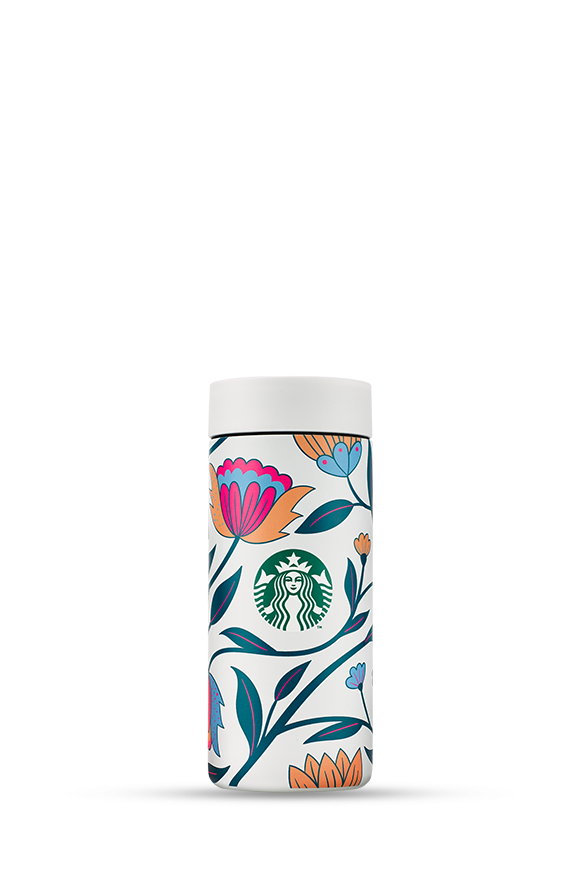 Starbucks® Fildişi Çiçekli Çelik Termos - 355ml - 11182396