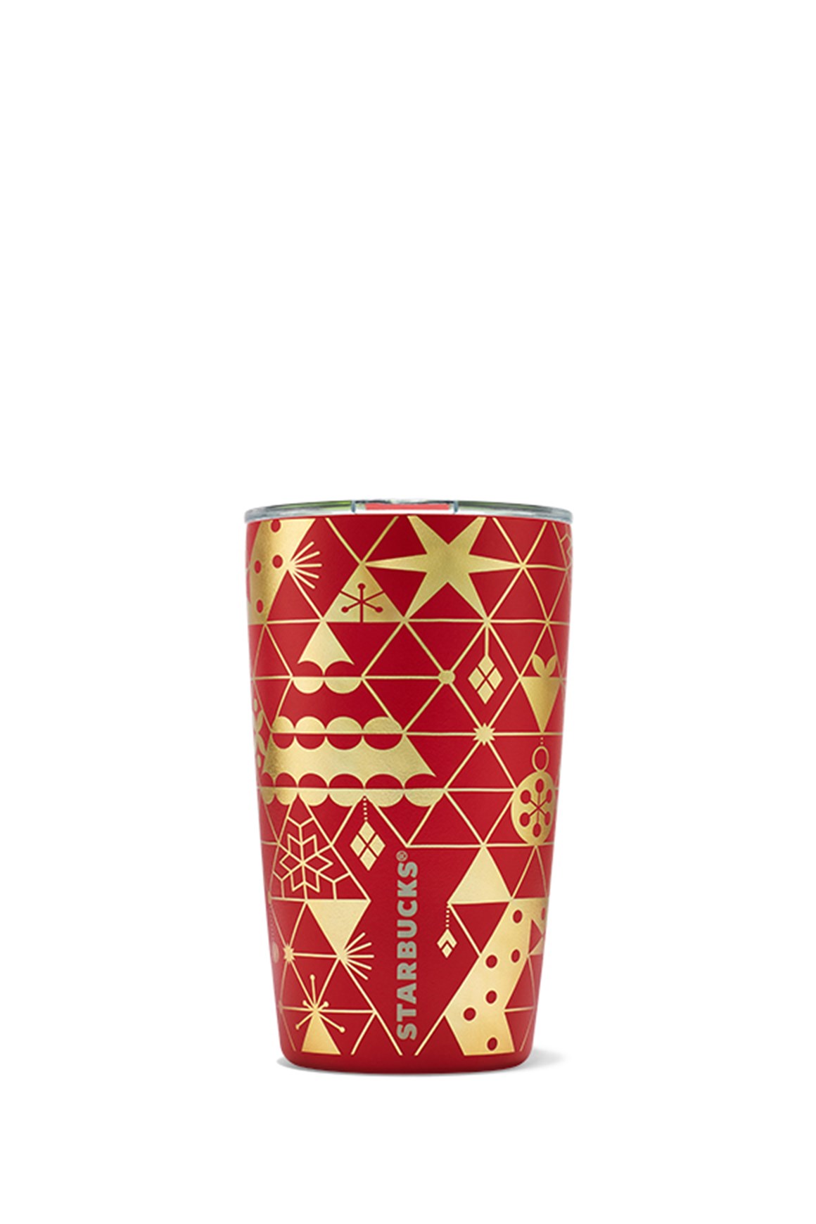Starbucks® Yıldız Desenli Paslanmaz Çelik Termos - Kırmızı - 355 ml - 11147303