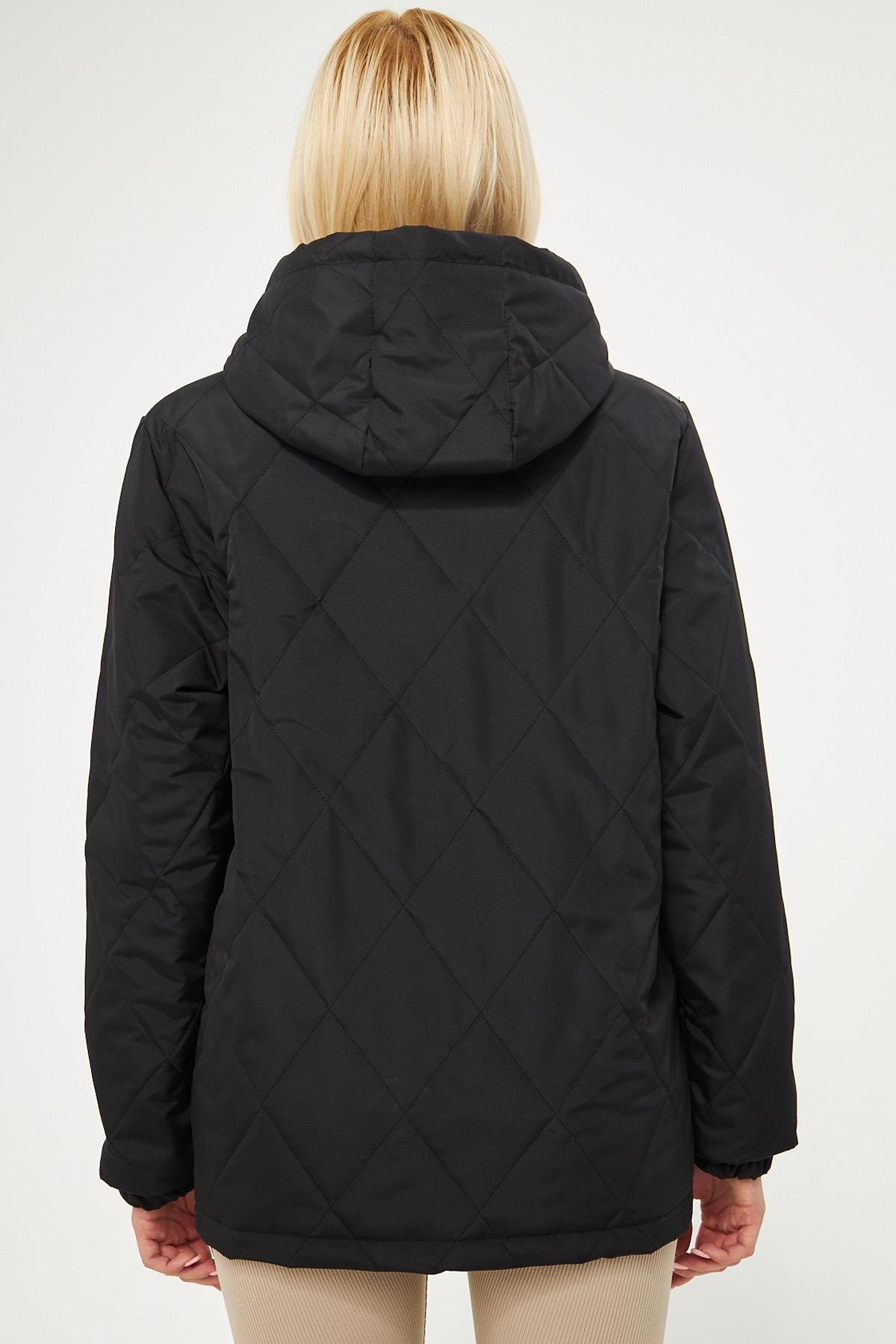 D1fference Kadın Kapüşonlu Içi Astarlı Su Ve Rüzgar Geçirmez Kapitoneli Mont DBKM-65 DBKM-65