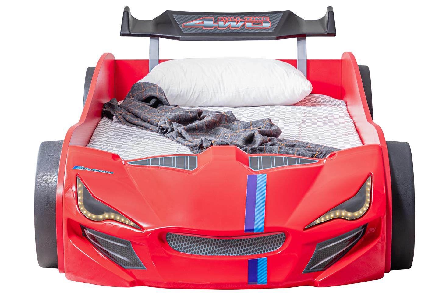 Merso Rüzgarlıklı Arabalı Yatak Karyolası Kırmızı