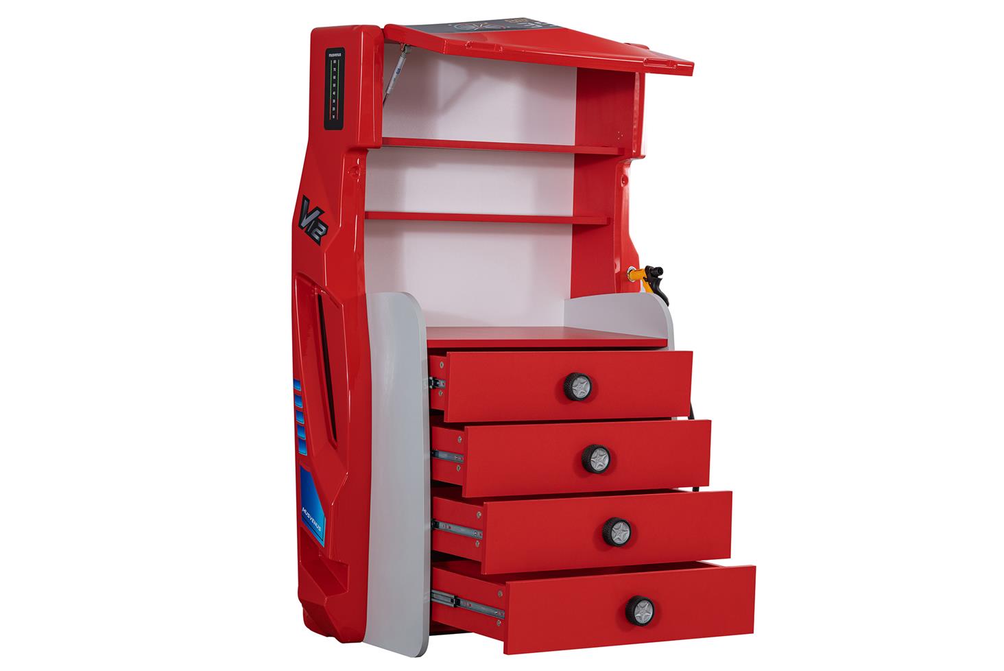 Sports Merso Arabalı Yataklı Çocuk Odası Takımı Kırmızı