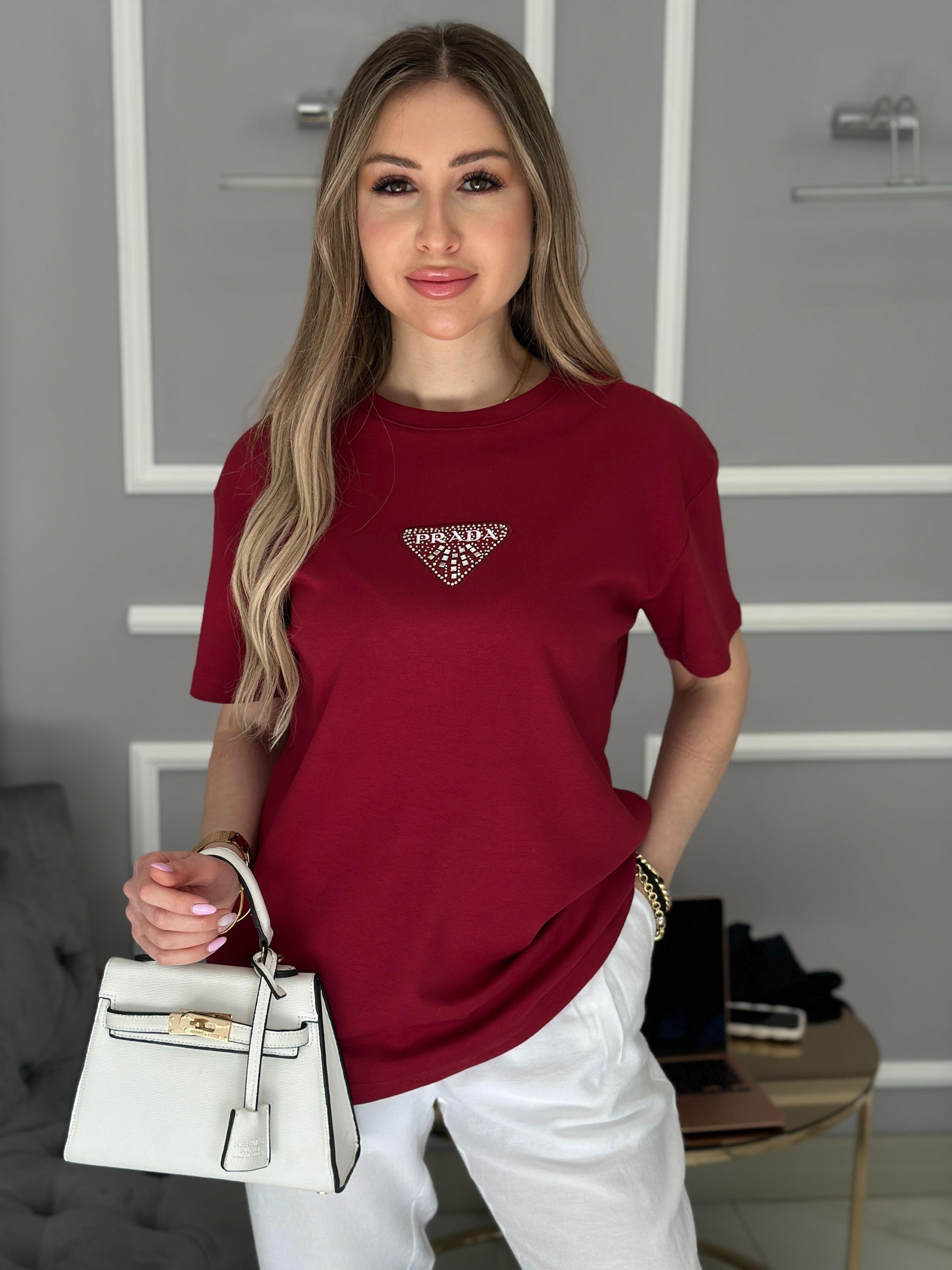  Pr T-Shirt Premium Armalı Bordo