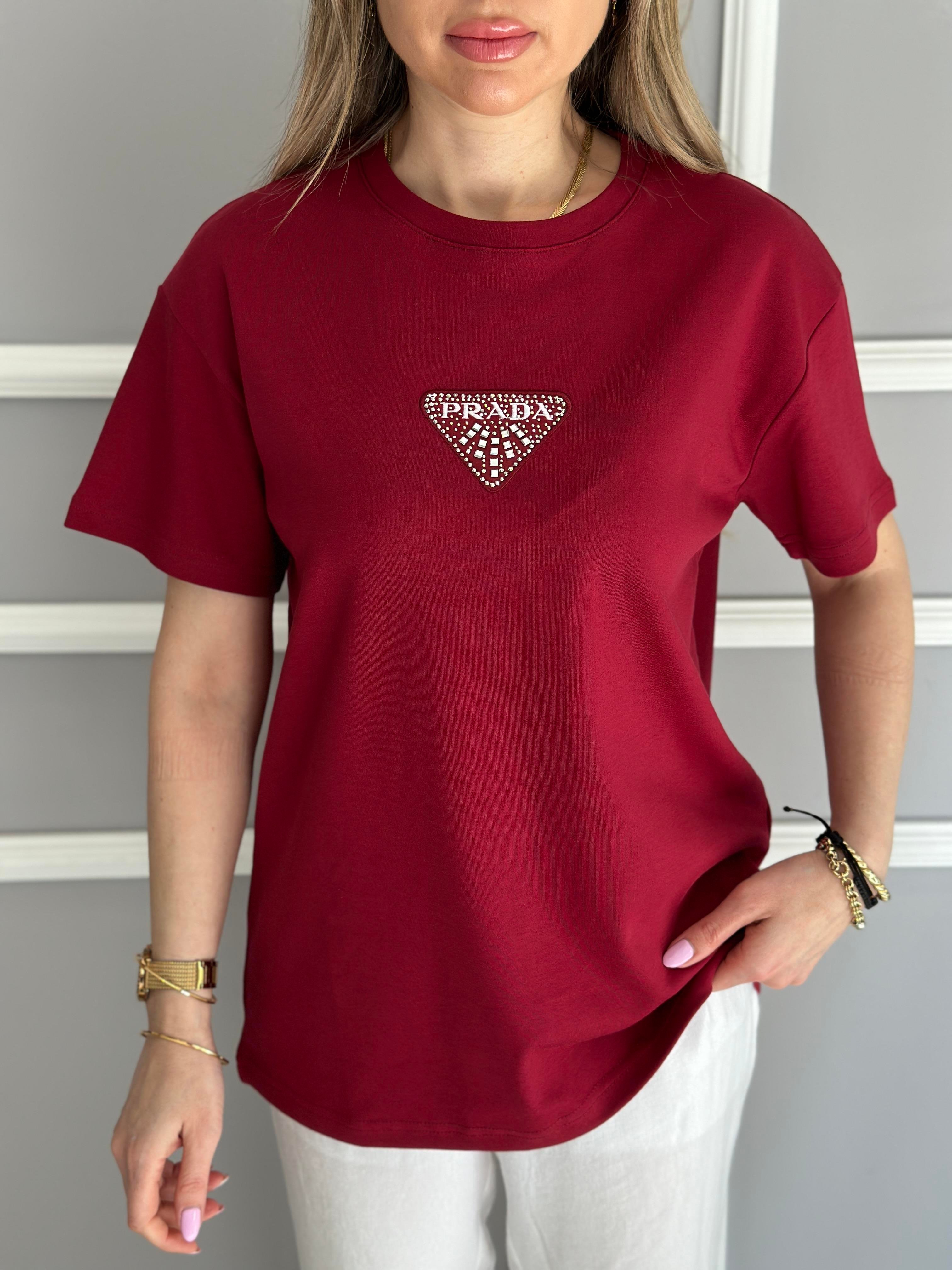  Pr T-Shirt Premium Armalı Bordo
