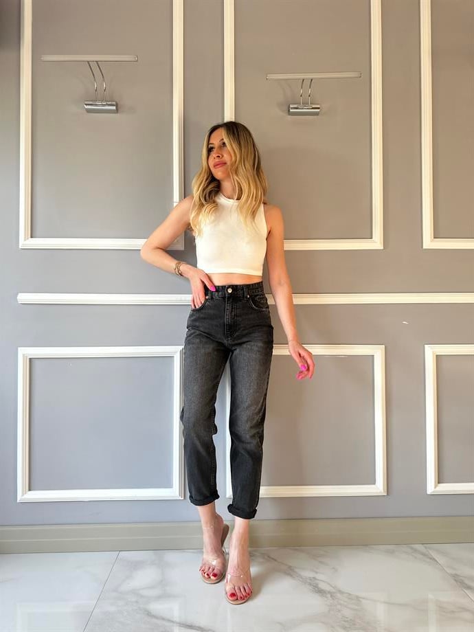 Antrasit Mom Jeans