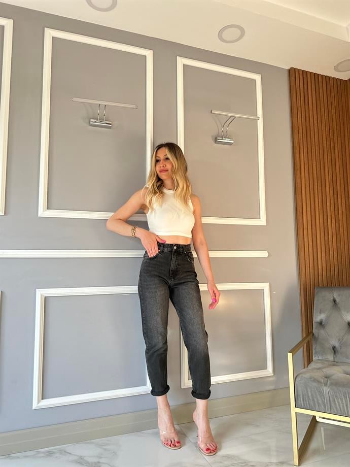 Antrasit Mom Jeans