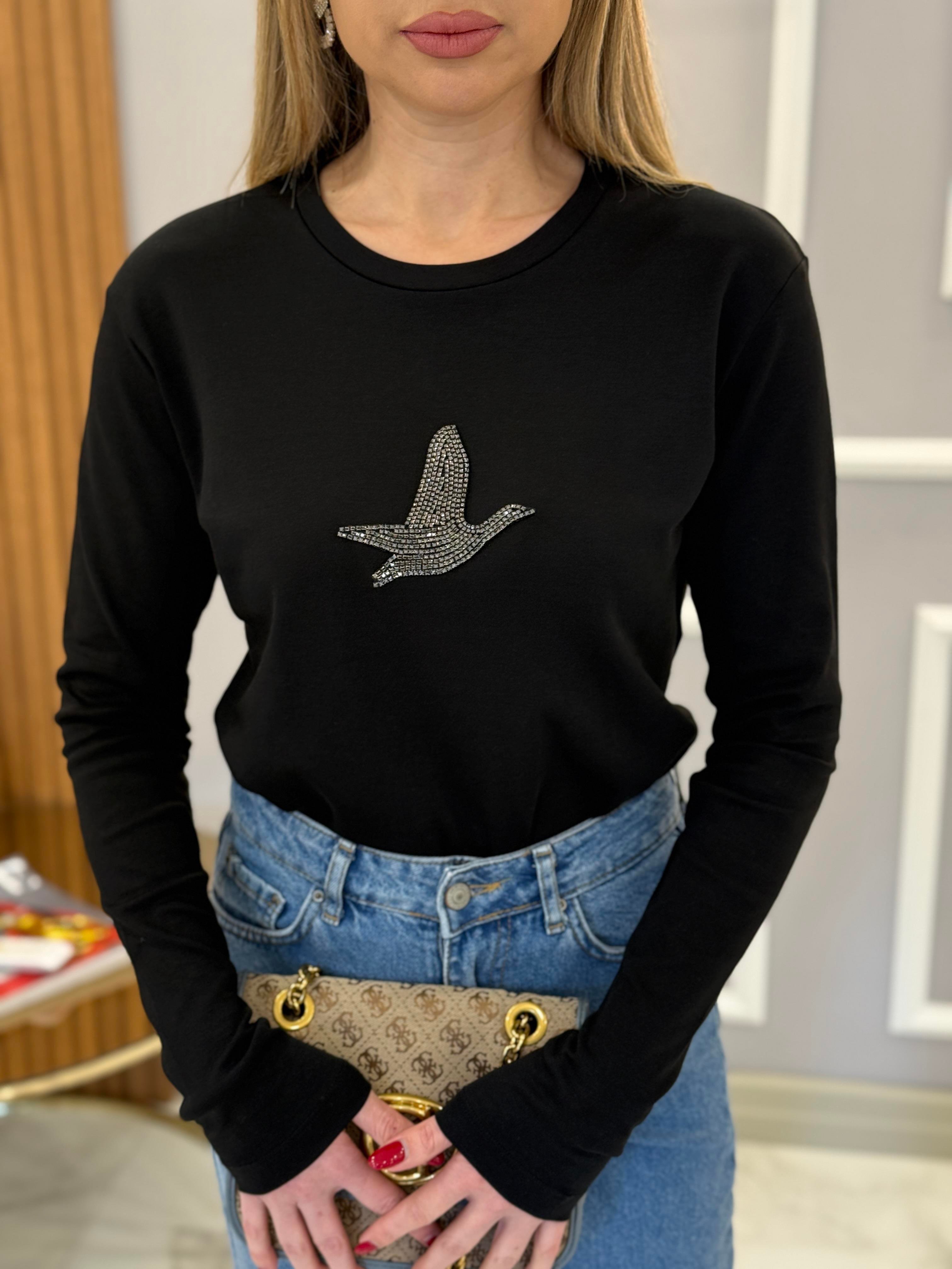 Bn Basic Taşlı Siyah Bluz 