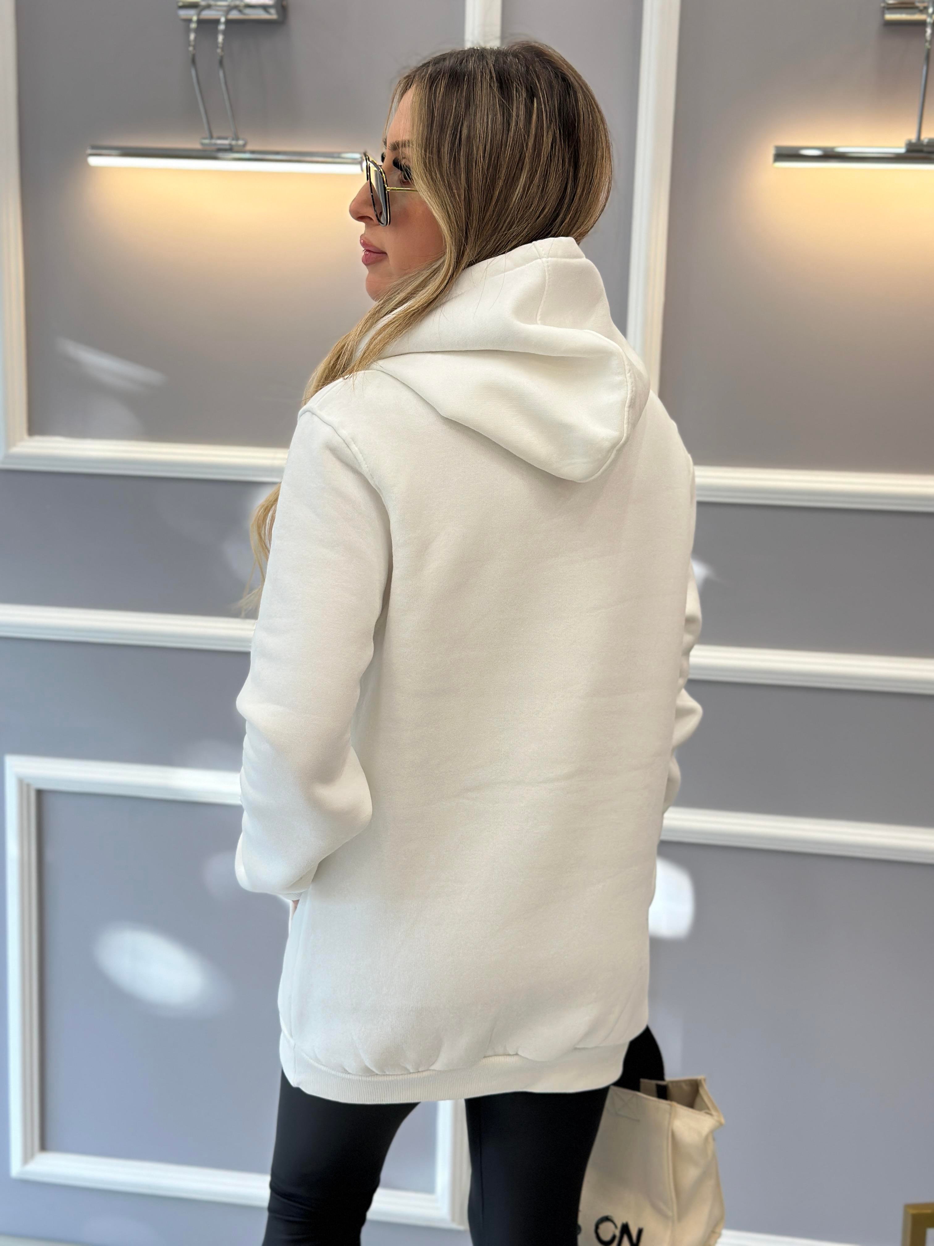Bn Sweatshirt Kapşonlu Kuş Detaylı Ekru