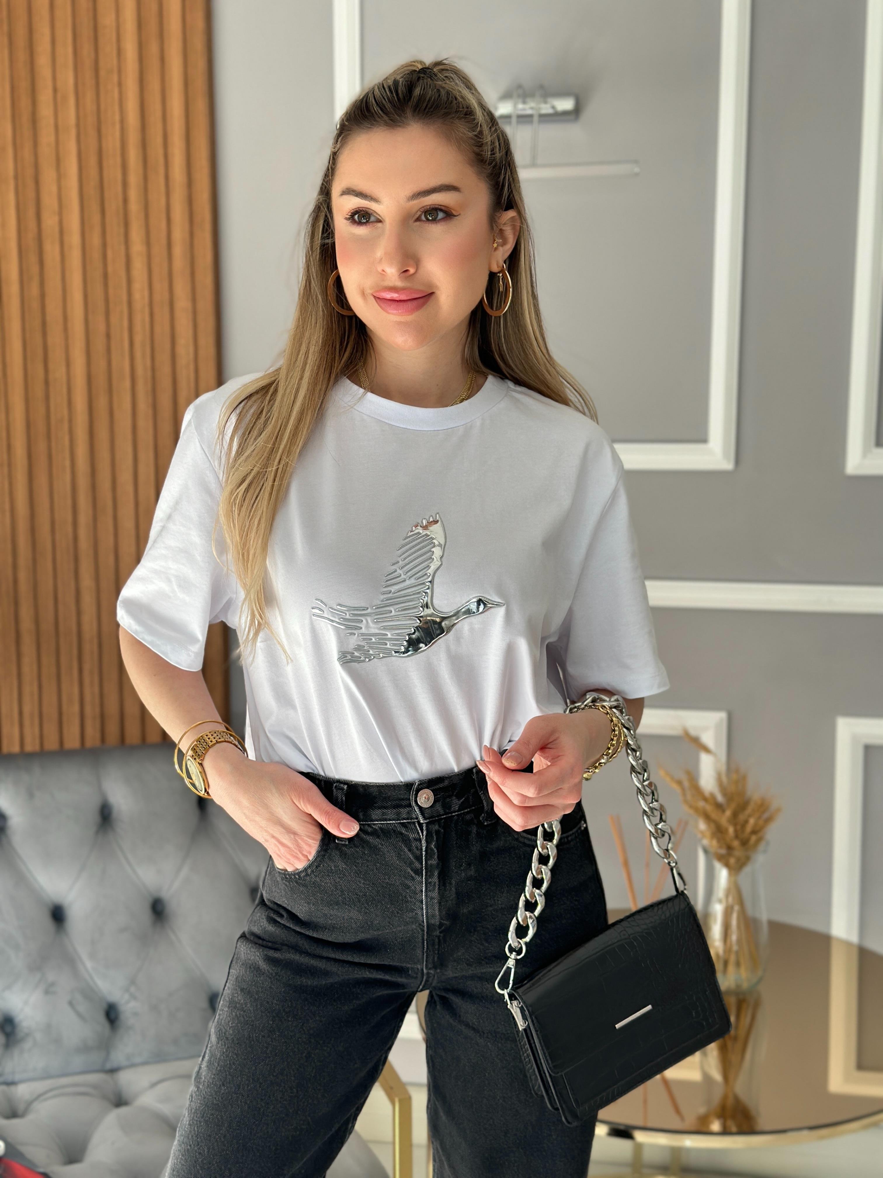 Bn T-shirt Silver Kabartmalı Beyaz