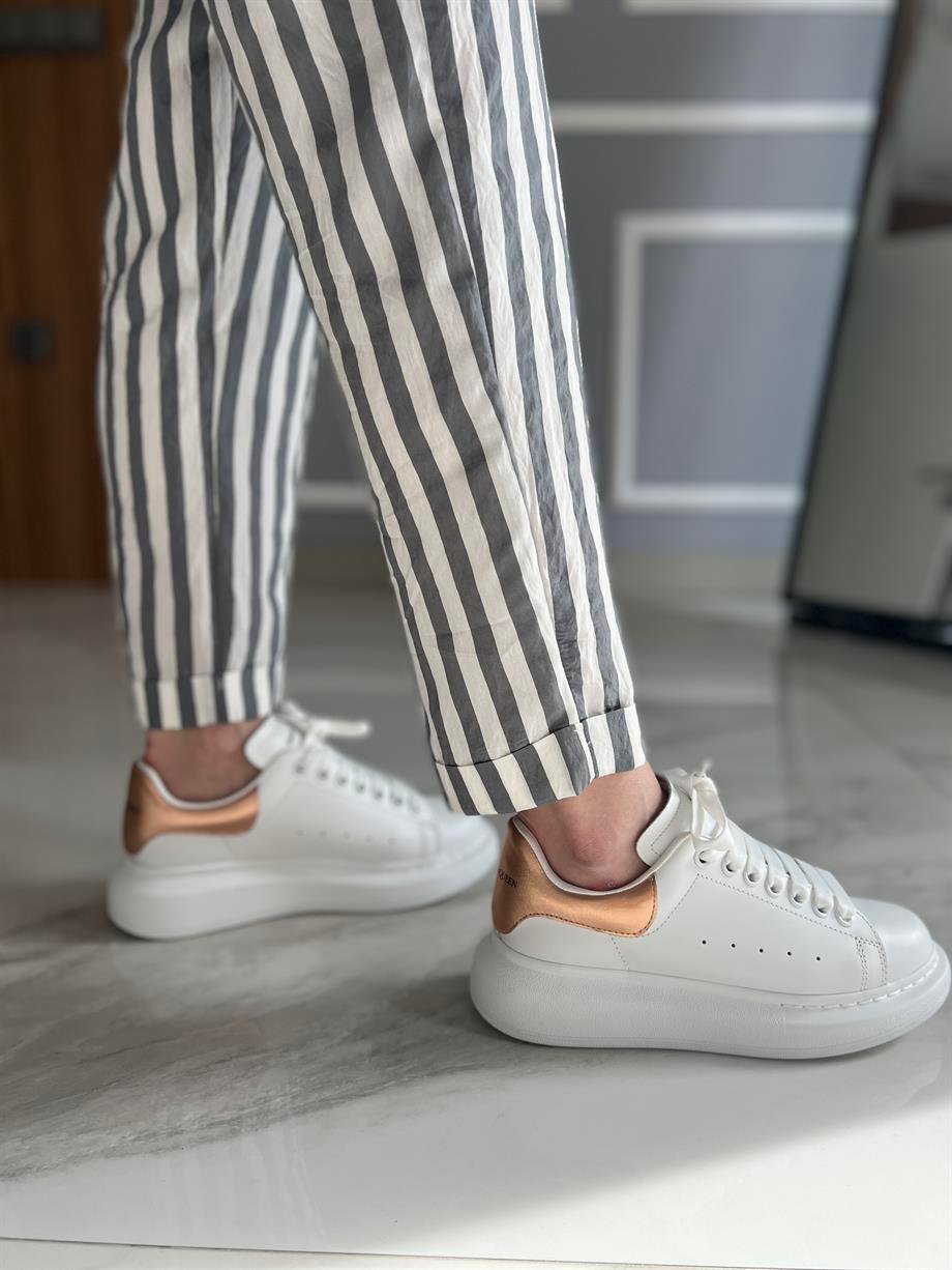 Çizgili Havuç Kesim Pantalon