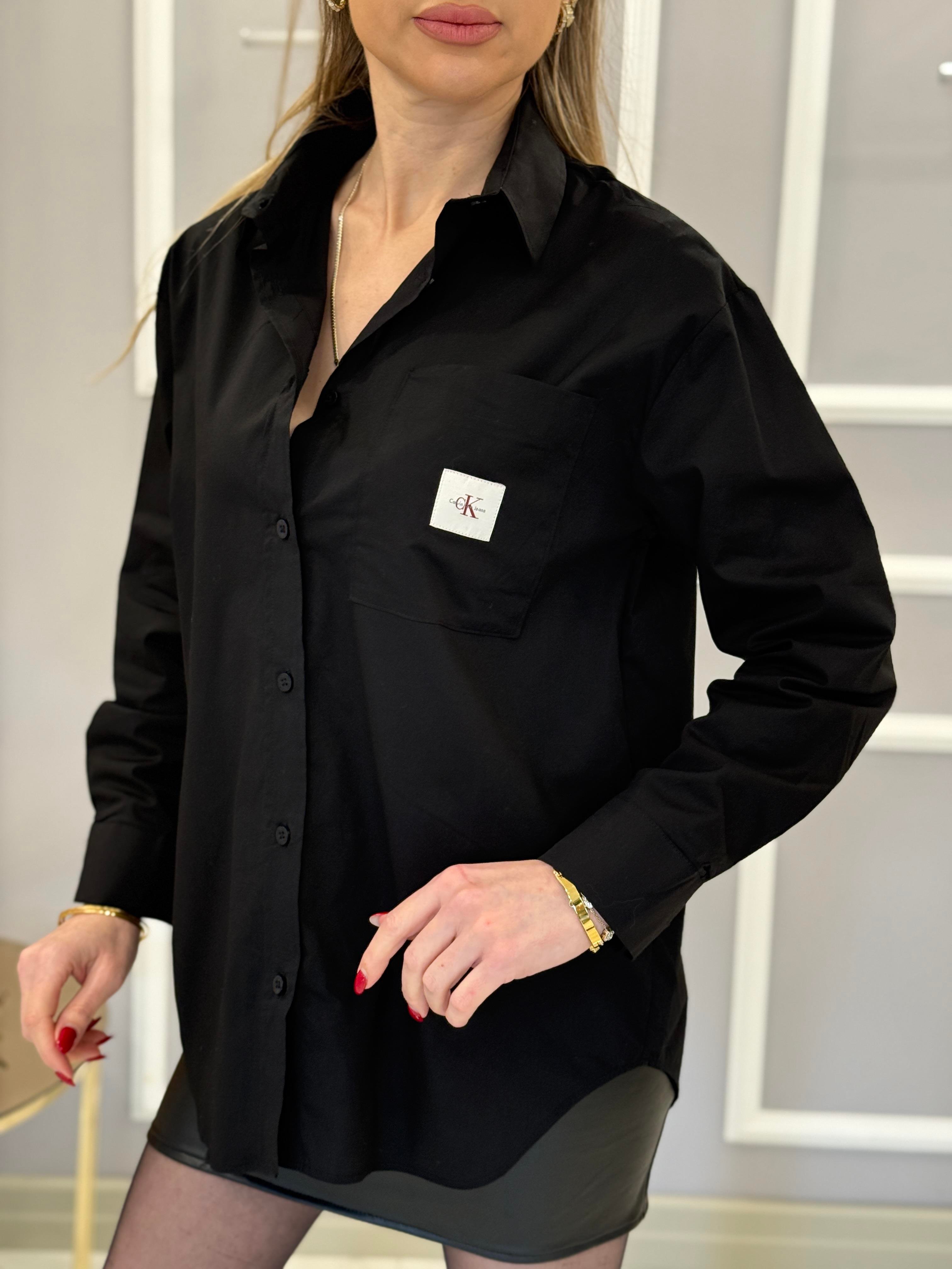 Cn Oversize Premium Siyah Gömlek 