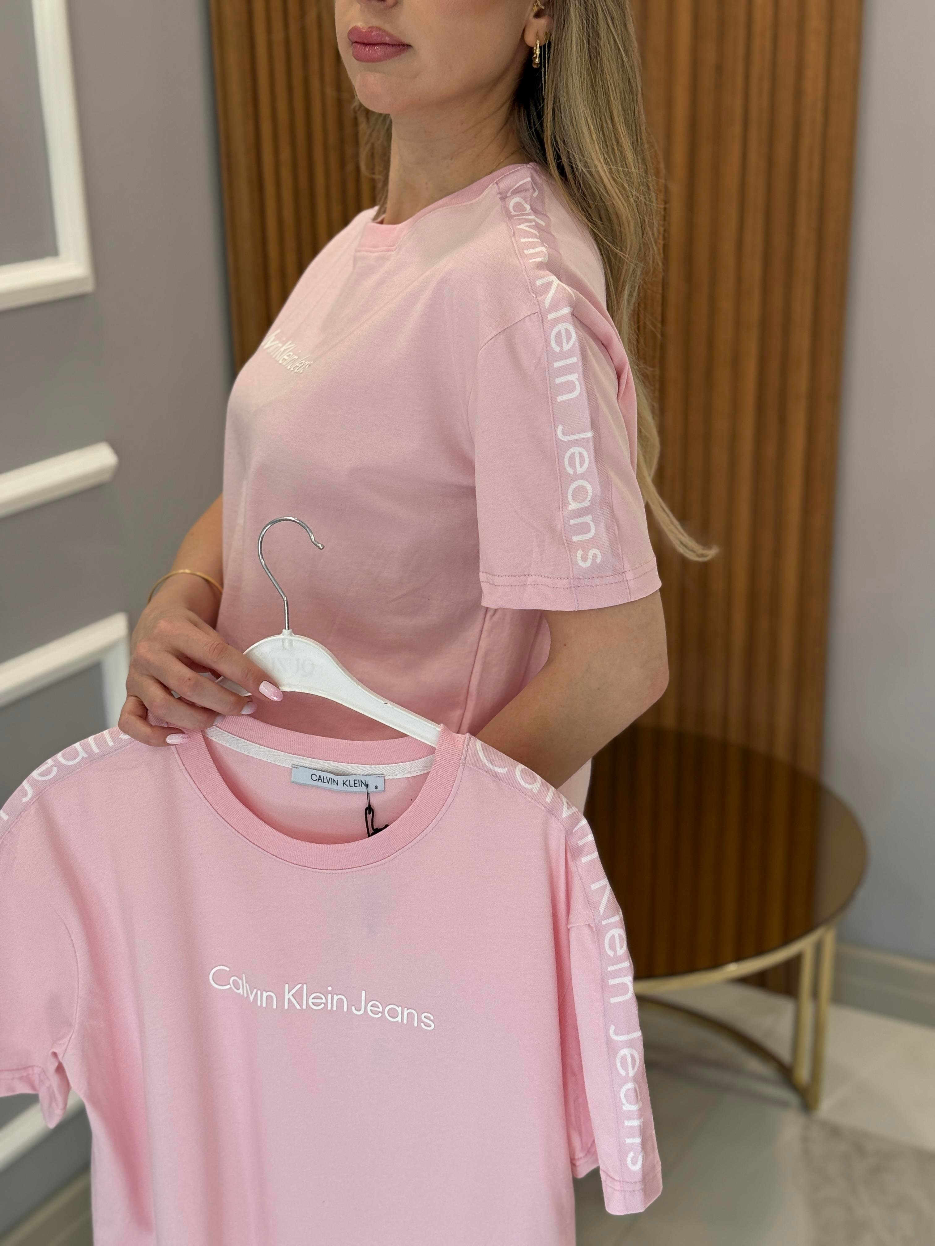 Cnk Kol Şerit Detaylı Tişört Pembe