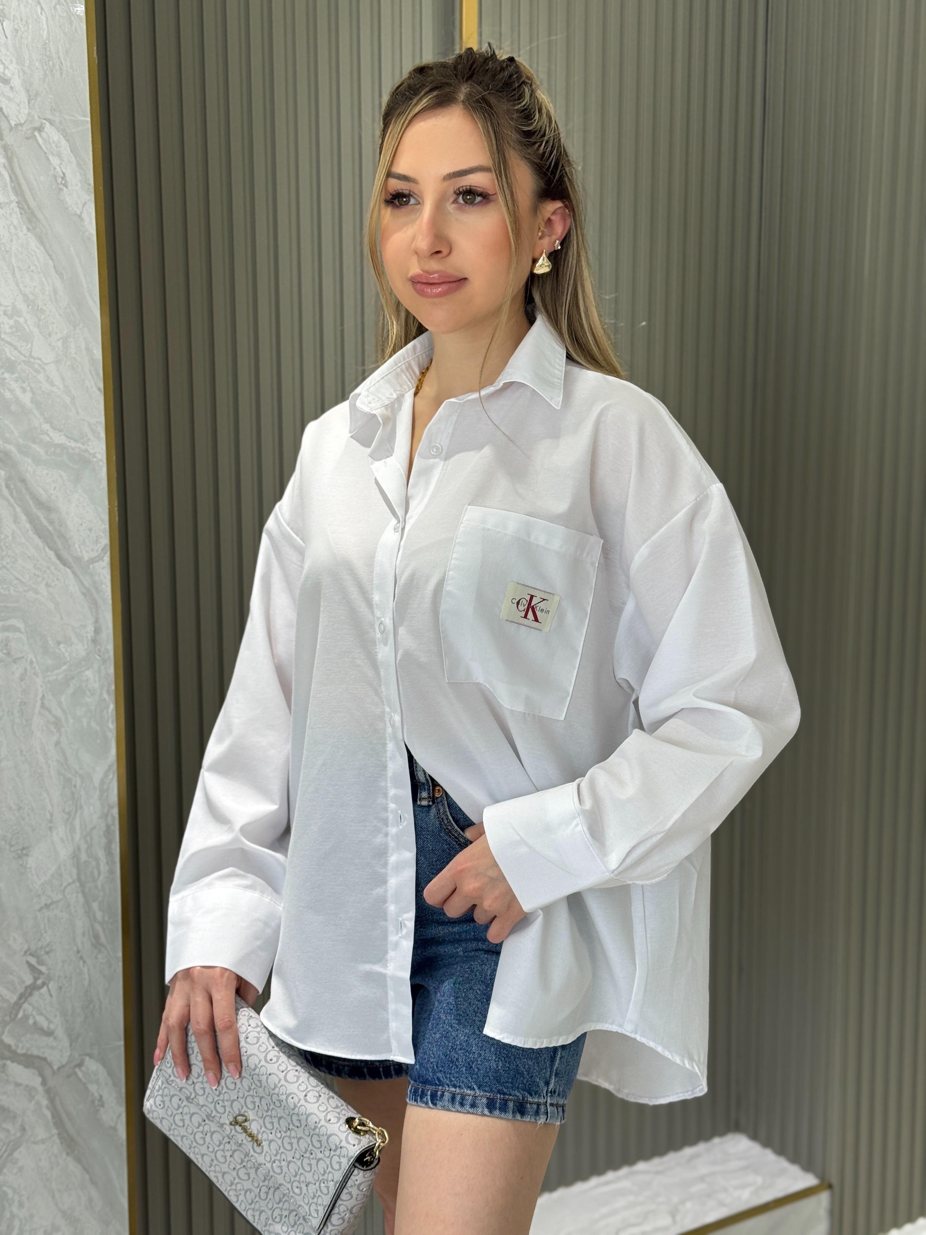 Cnk Oversize Gömlek Beyaz