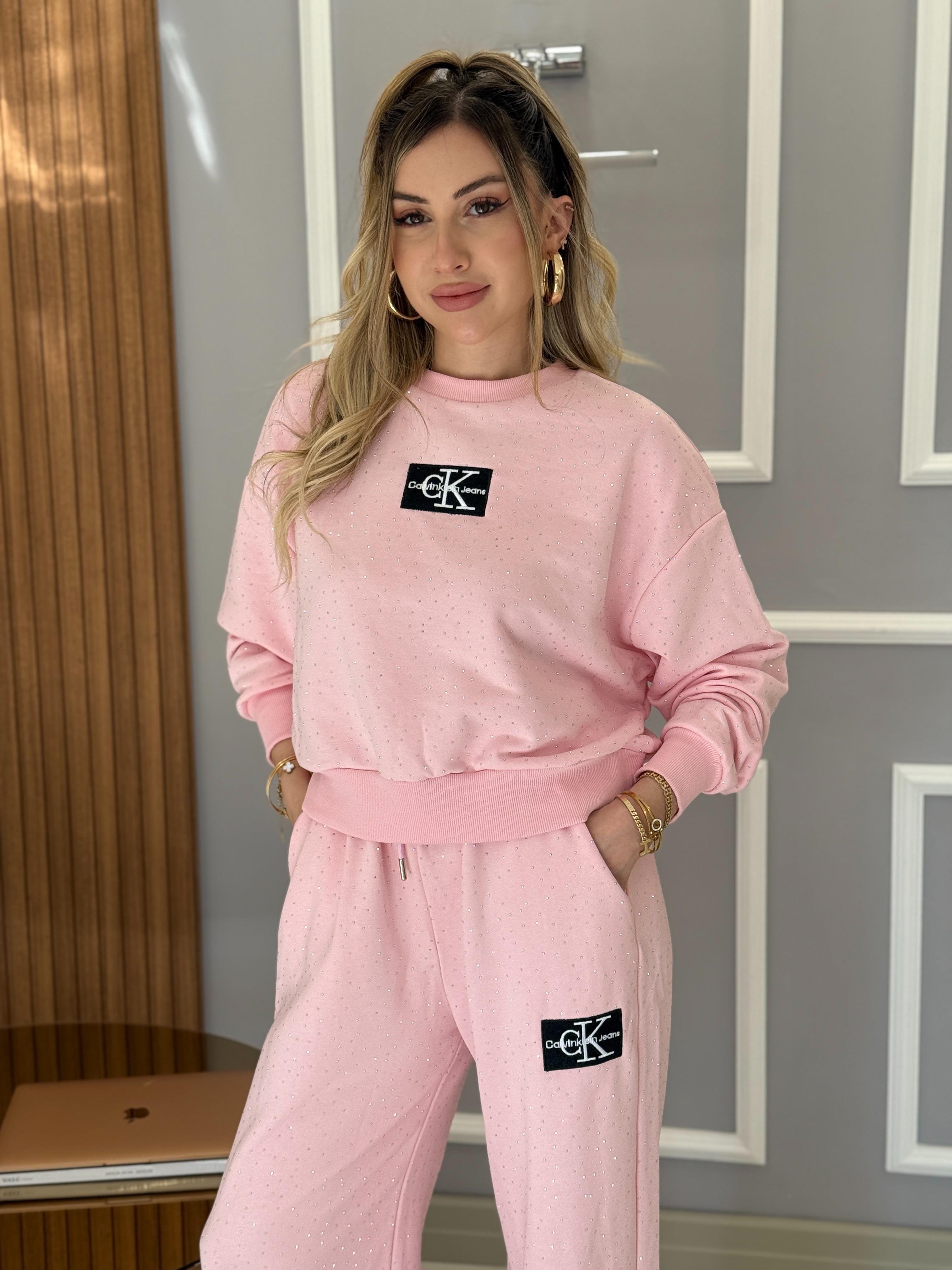 Cnk Pembe Takım Serpme Taşlı  Nakışlı