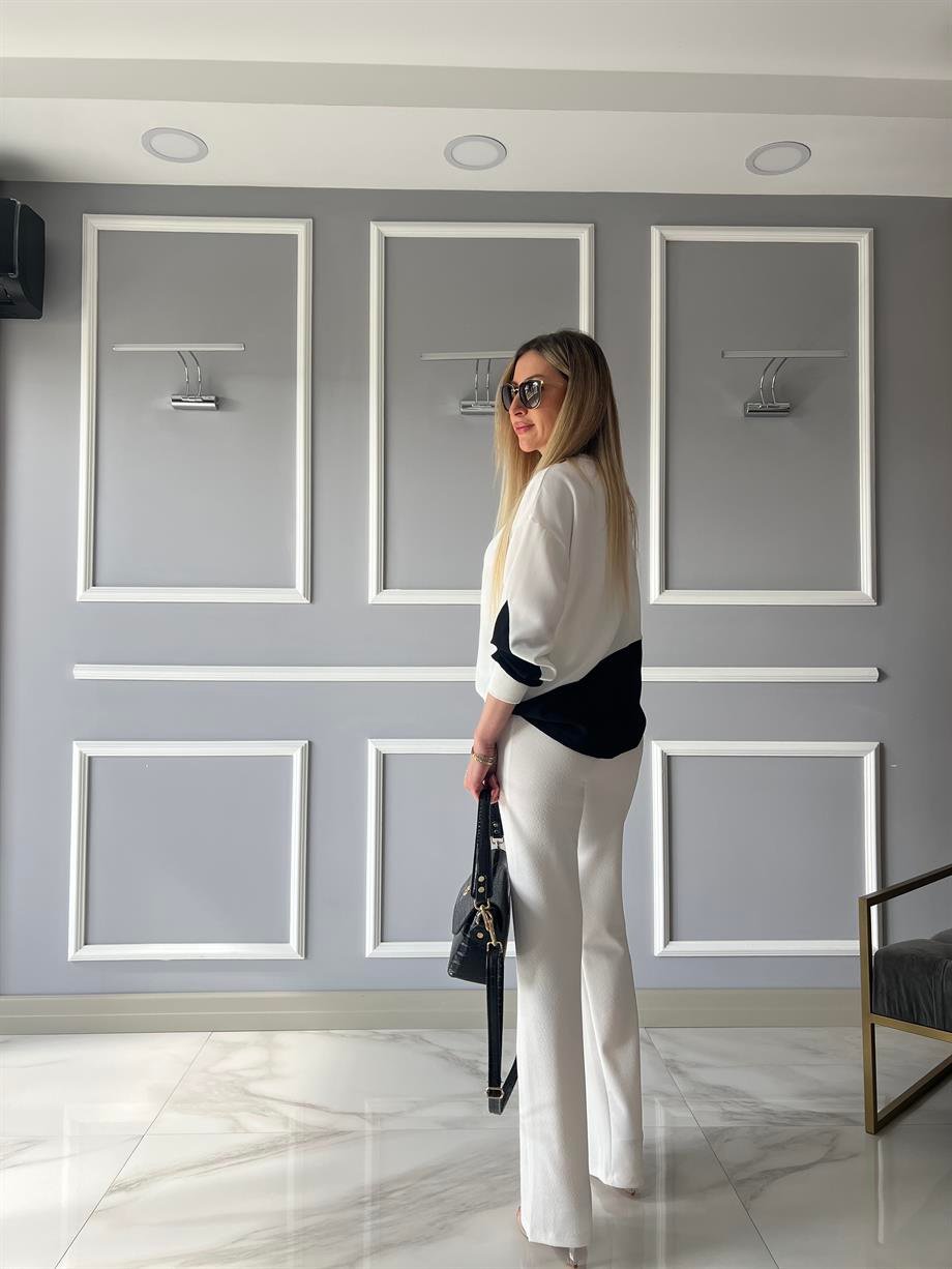 Crep Full Likralı Çımalı Palazzo Pantolon