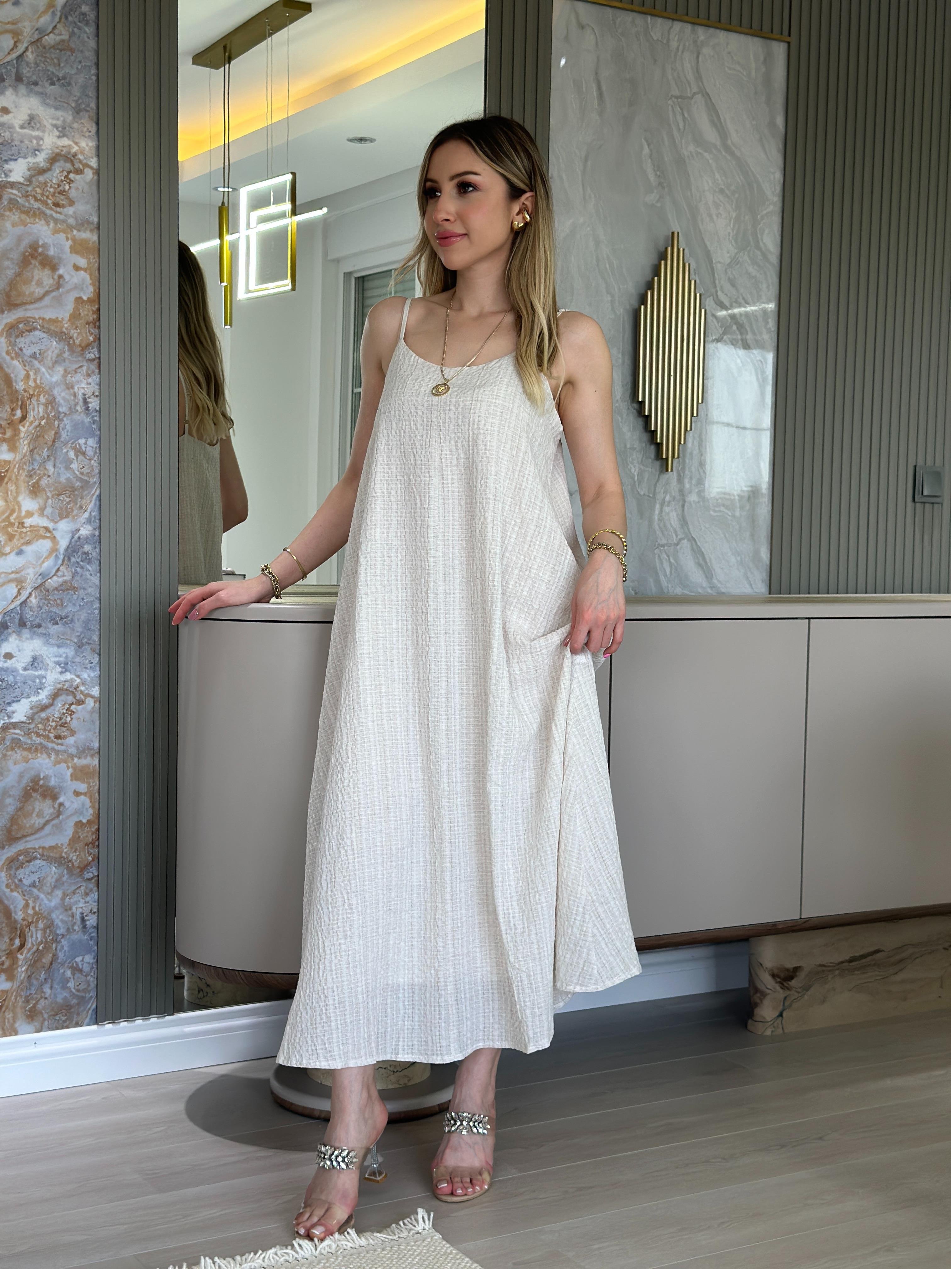 Elbise Naturel İçi Astarlı Vizon
