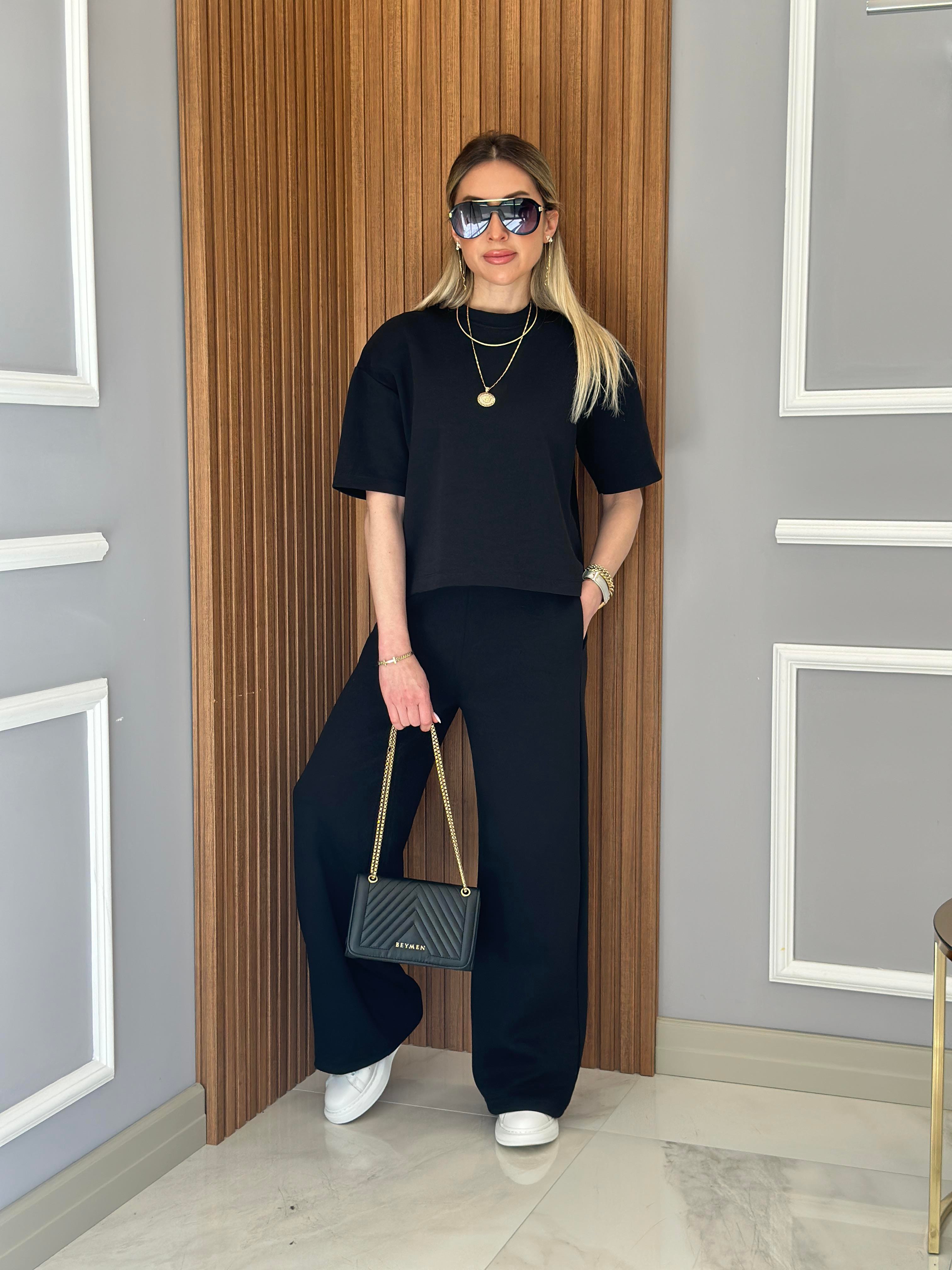 Feel Premium Eşofman Vatkalı Takım Siyah