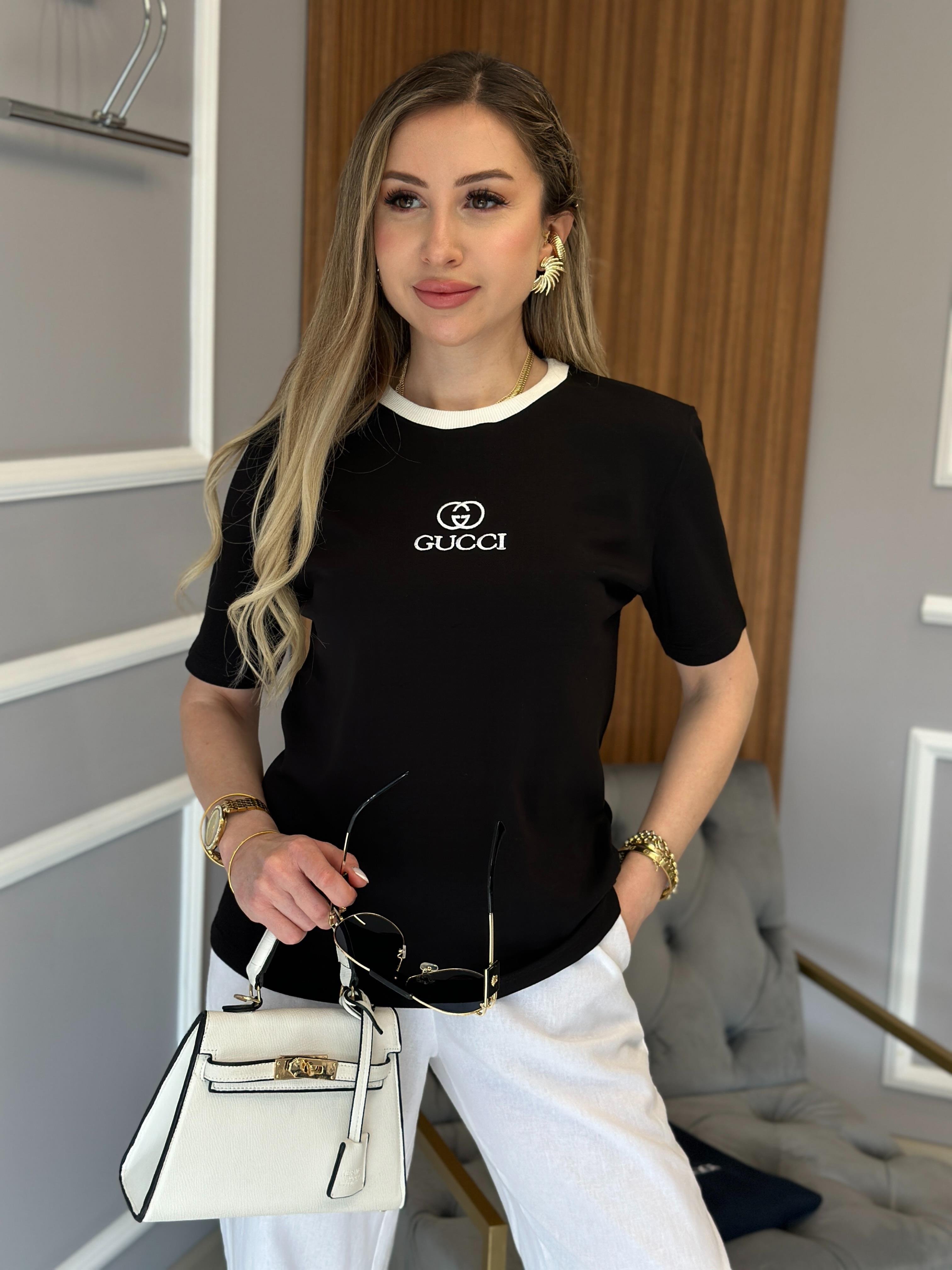 GC Premium Nakış Detaylı Tişört Siyah