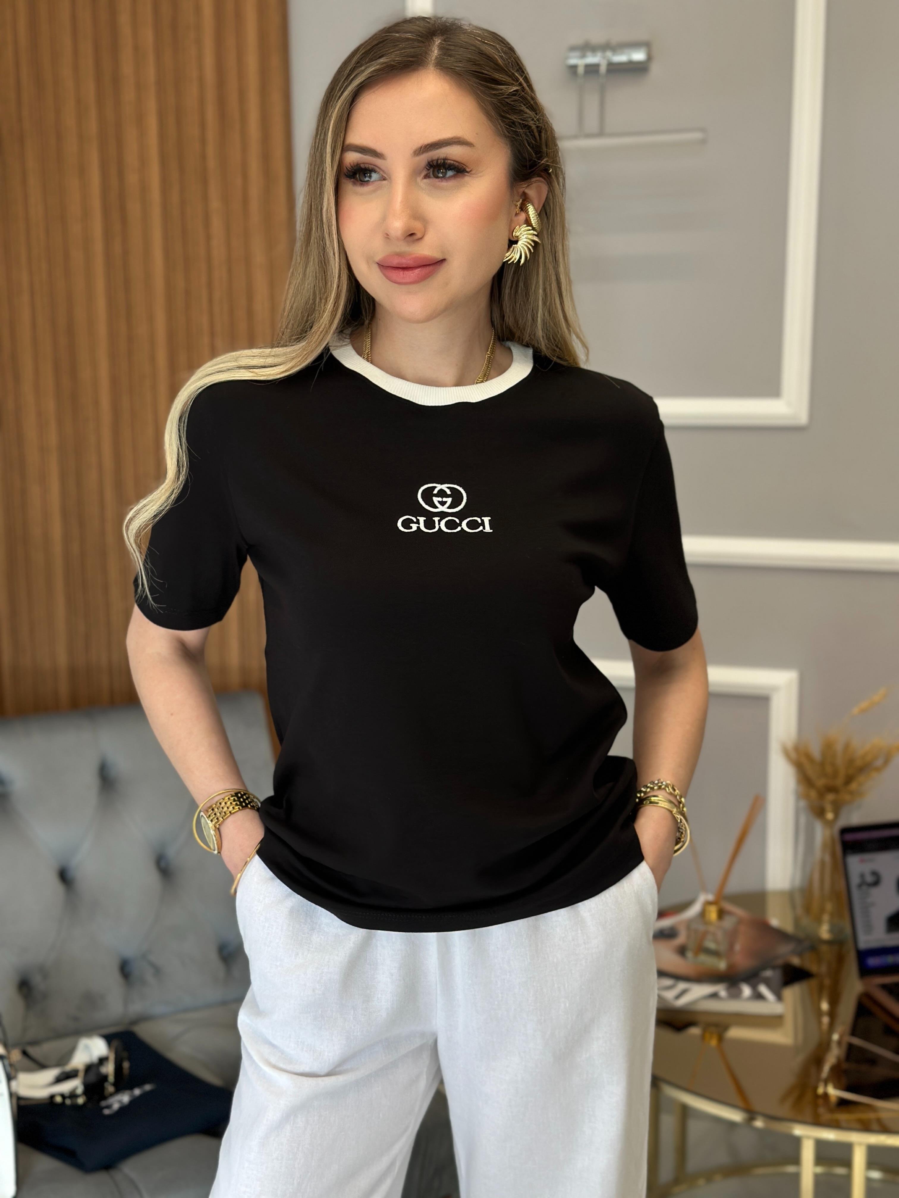 GC Premium Nakış Detaylı Tişört Siyah