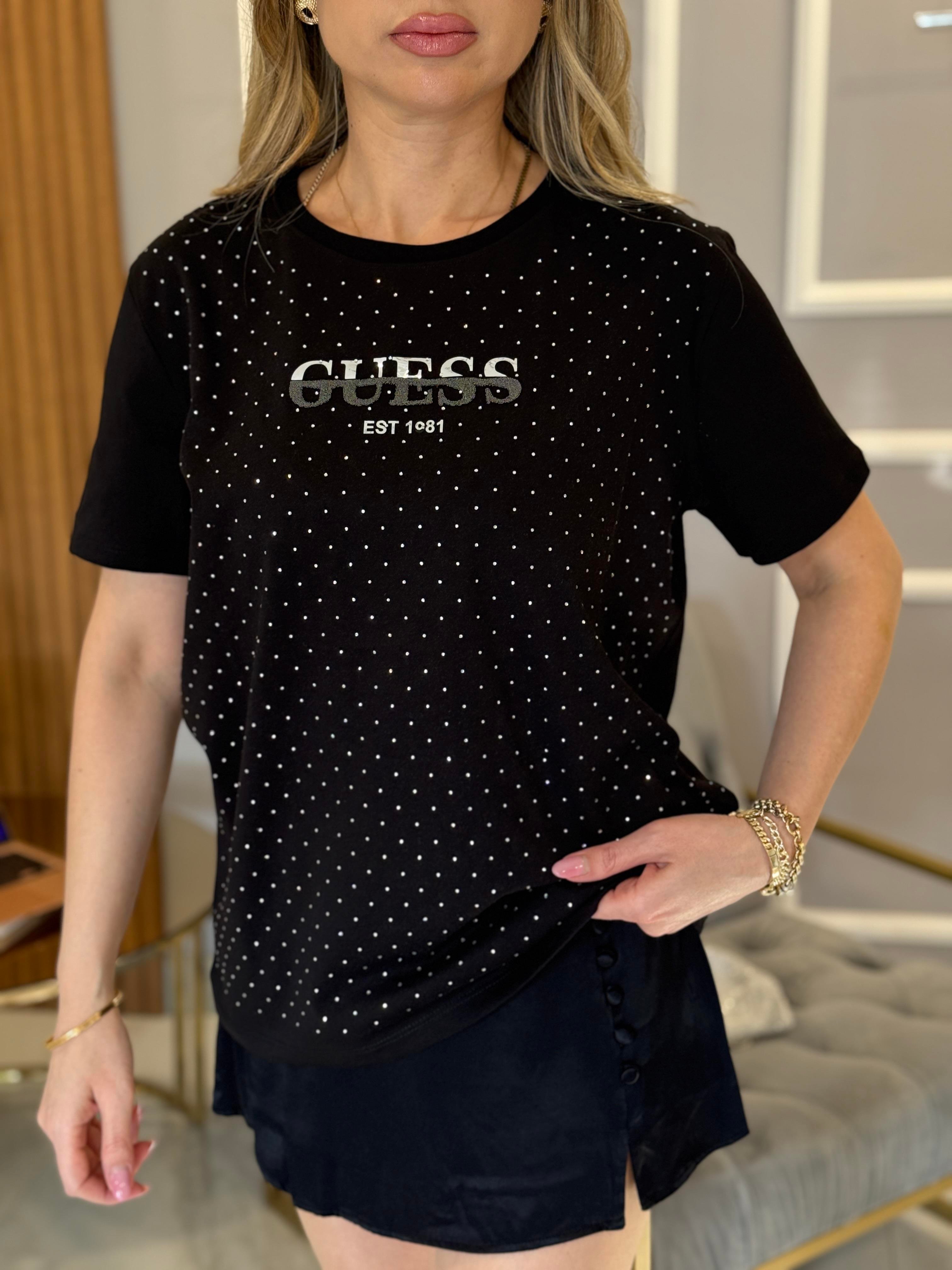 Gu Gri Yazılı Tişört Premium Siyah