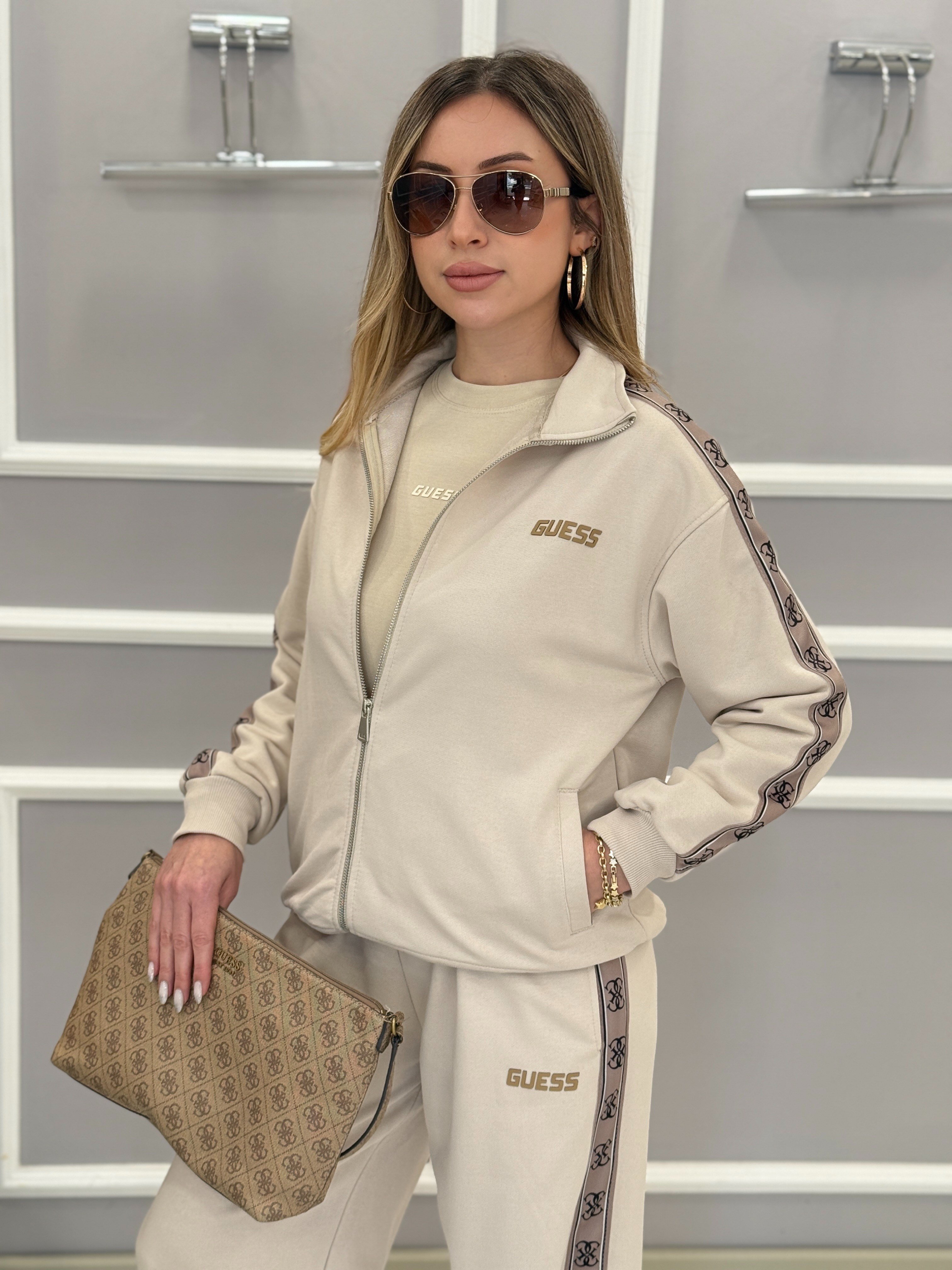 Gu Premium Kol Detaylı Fermuarlı Takım Vizon
