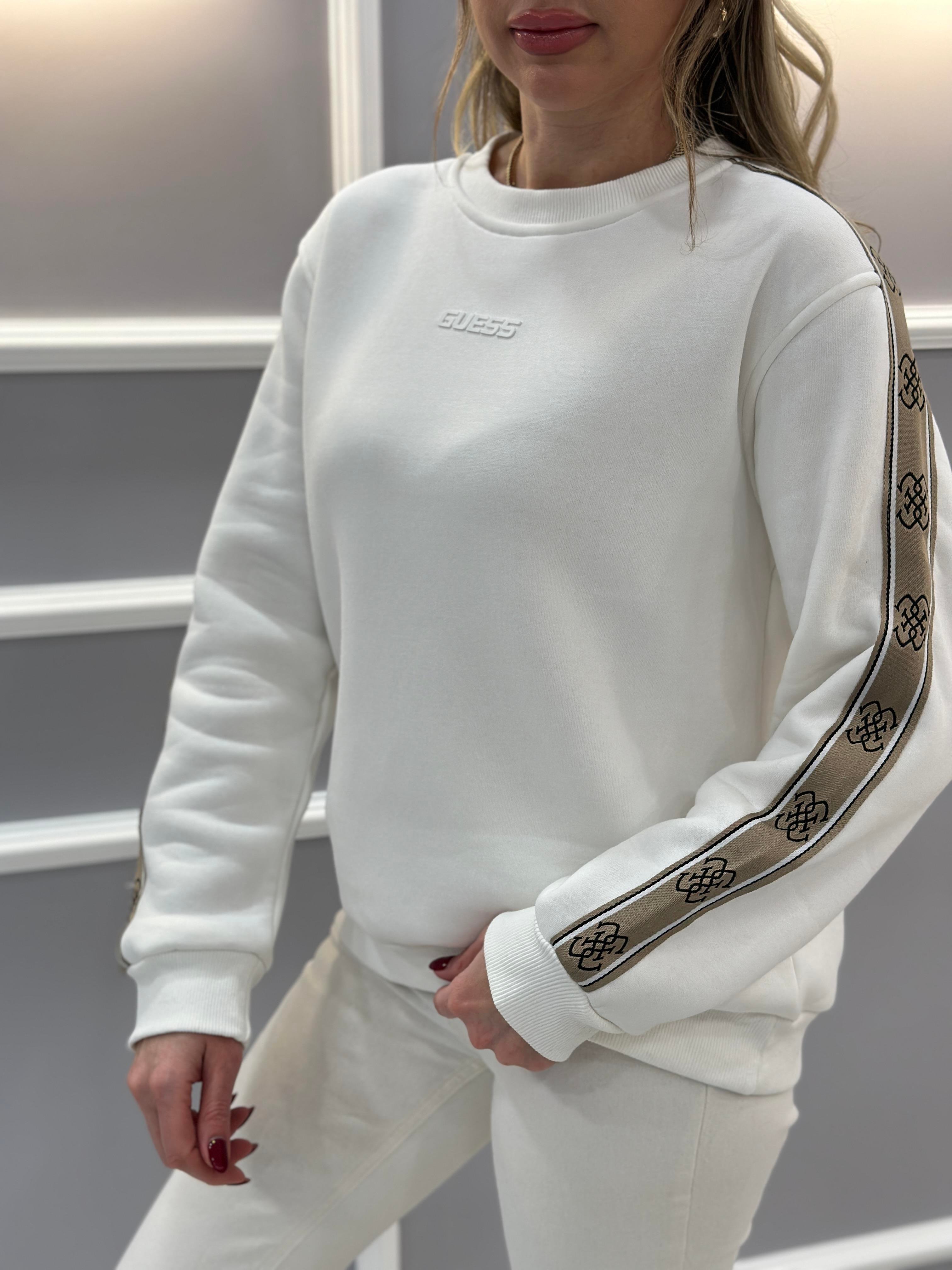 Gu Premium Sweatshirt Logo Detaylı Ekru
